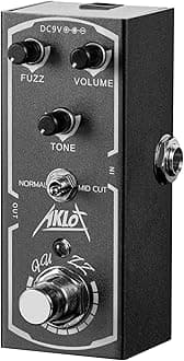 Fuzz Guitar Pedal, AKLOT Electric Effects Pedals Mini Single Type DC 9V True Bypass