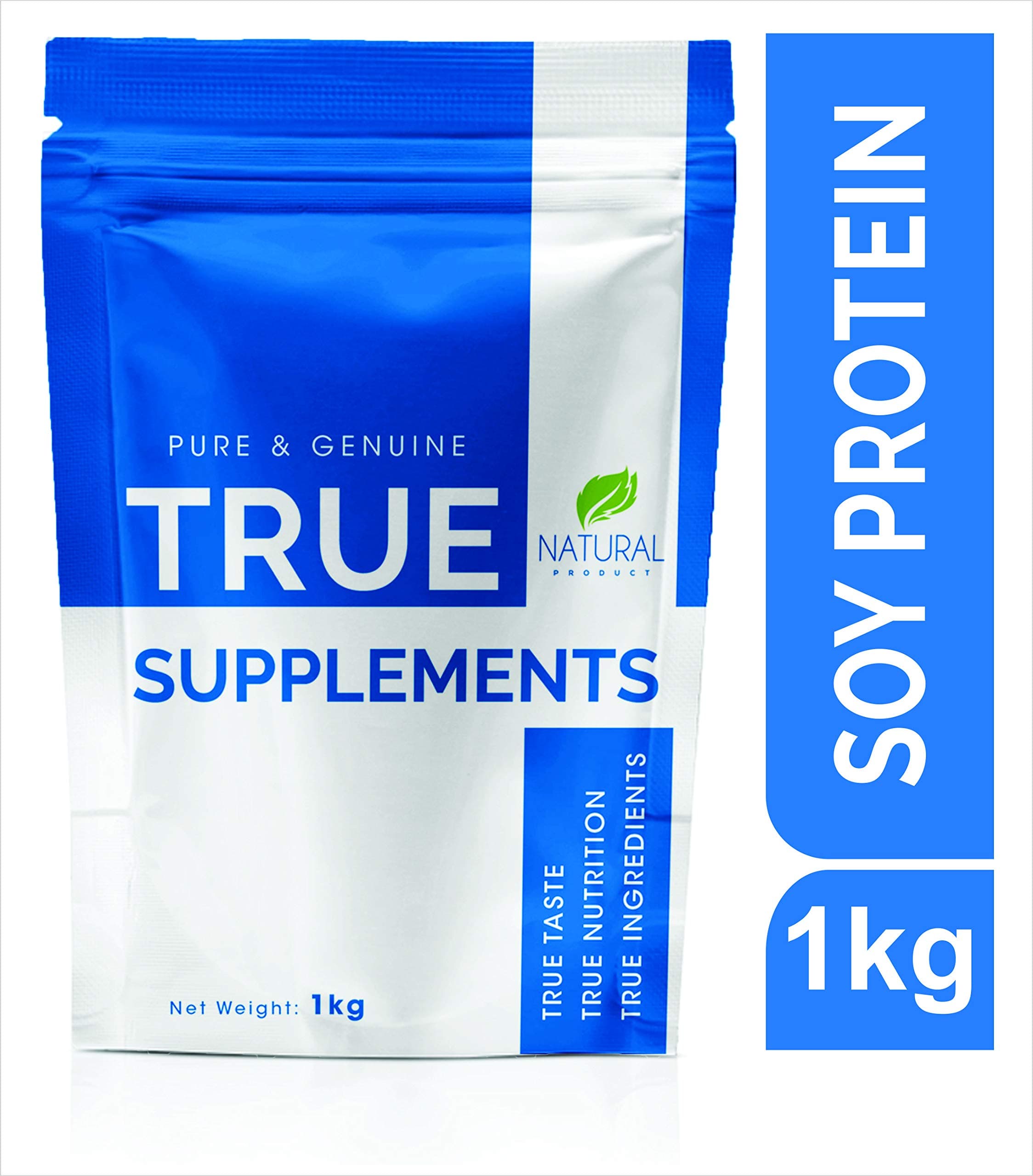 True Supplements Pure Soy Protein Isolate l Completely Vegan, Lactose Free, Gluten Free & Plant Based Protein l 33 Servings l 1kg