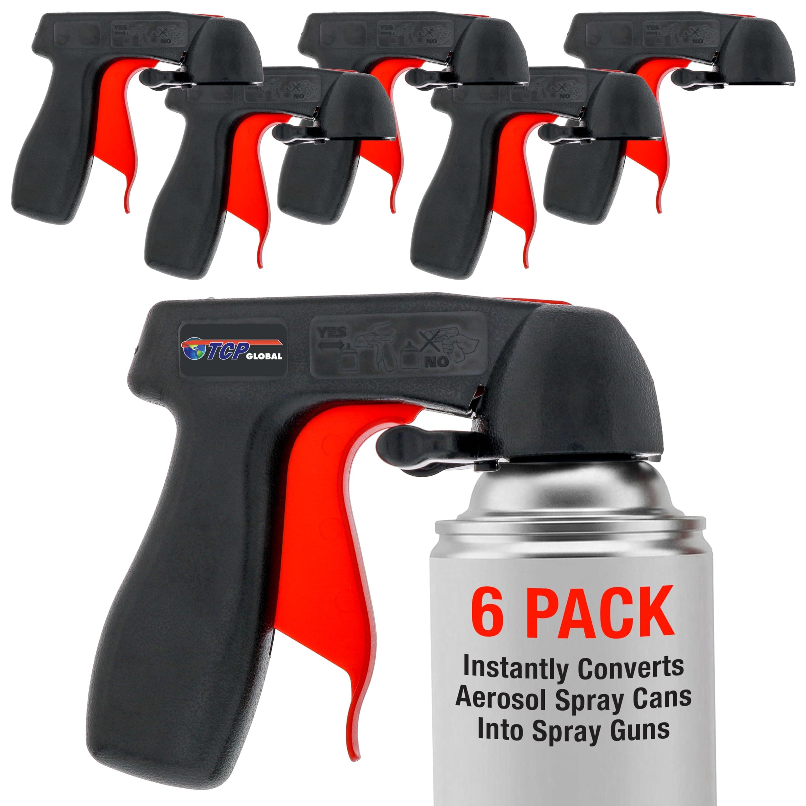 Instant Aerosol Trigger Handle (Pack of 2), Instantly Converts Spray Cans into Spray Guns - Full Hand Grip, Reusable, Easy to Clip-On & Off - Universal Fit, Use on Spray Paint, Adhesives, Lubricants
