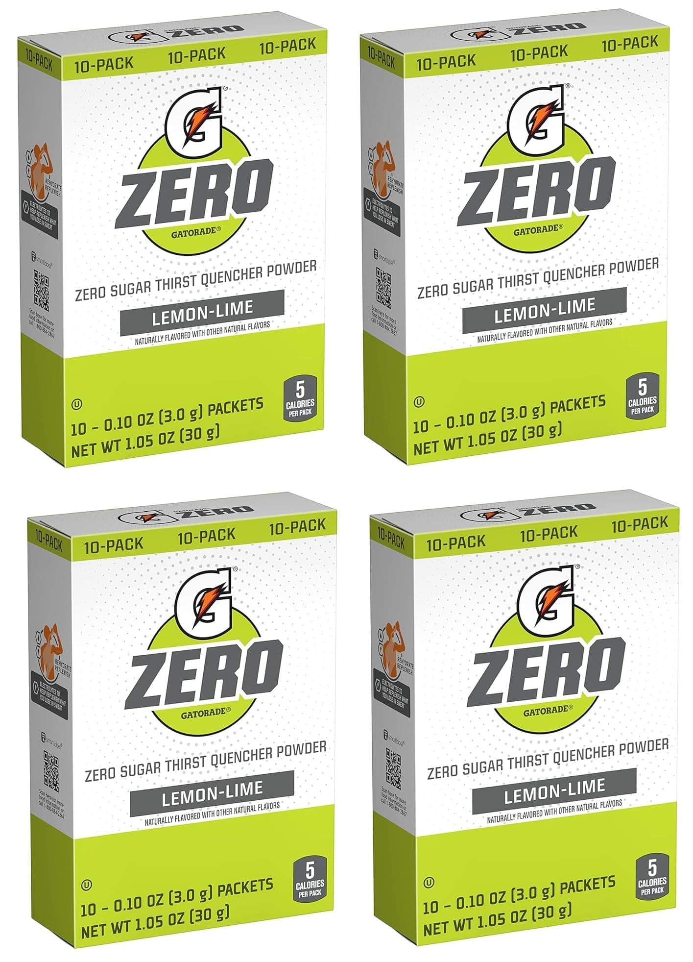 G Zero Thirst Quencher Powder Packets, 0.10 oz Individual Packets (40 Count) (Lemon Lime)