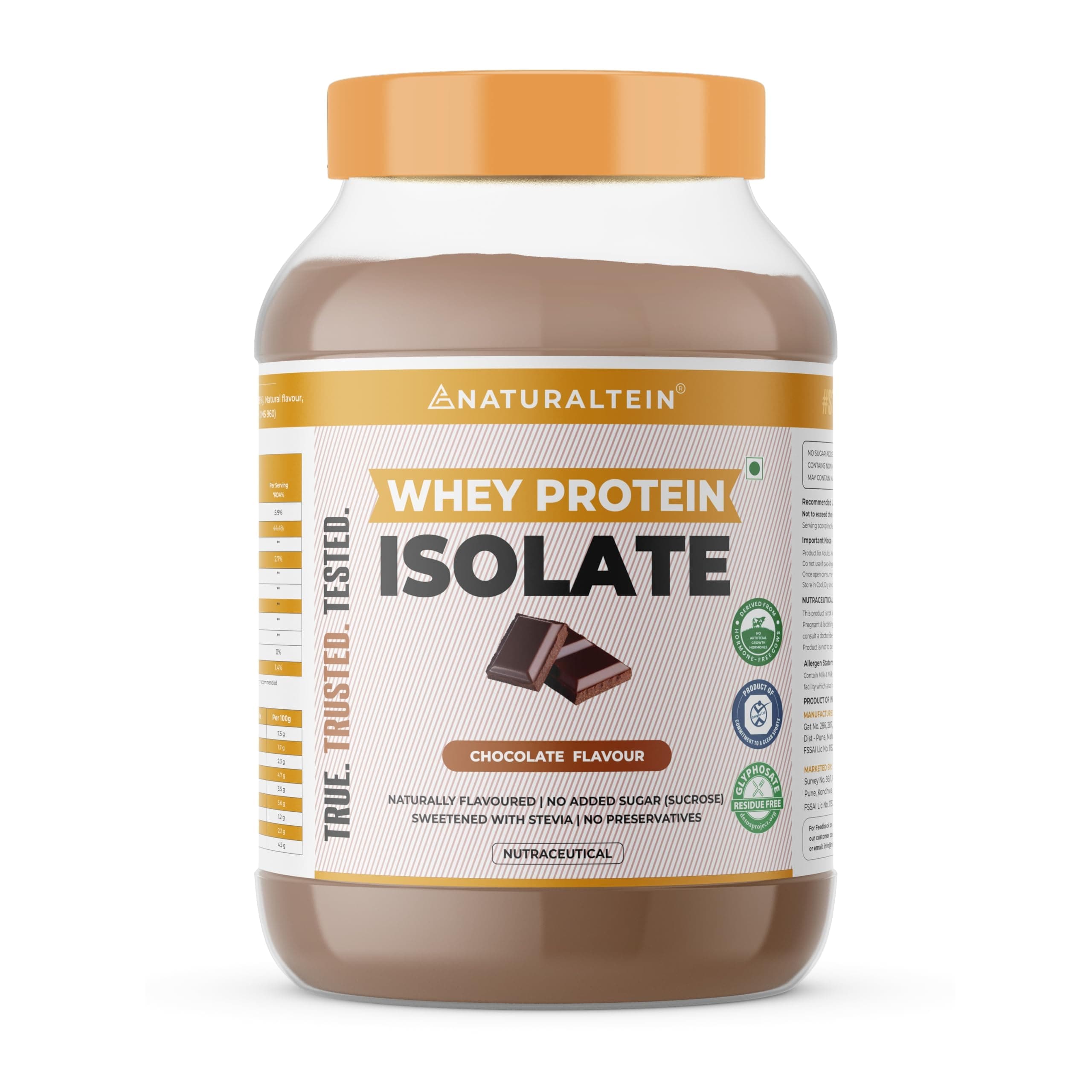 Natural Whey Protein Isolate Chocolate – 1 kg | 30 g Serving – 24 g Protein | Naturally Flavoured, Non-GMO | No Artificial Sweeteners | Smooth, Light & Easy to Digest