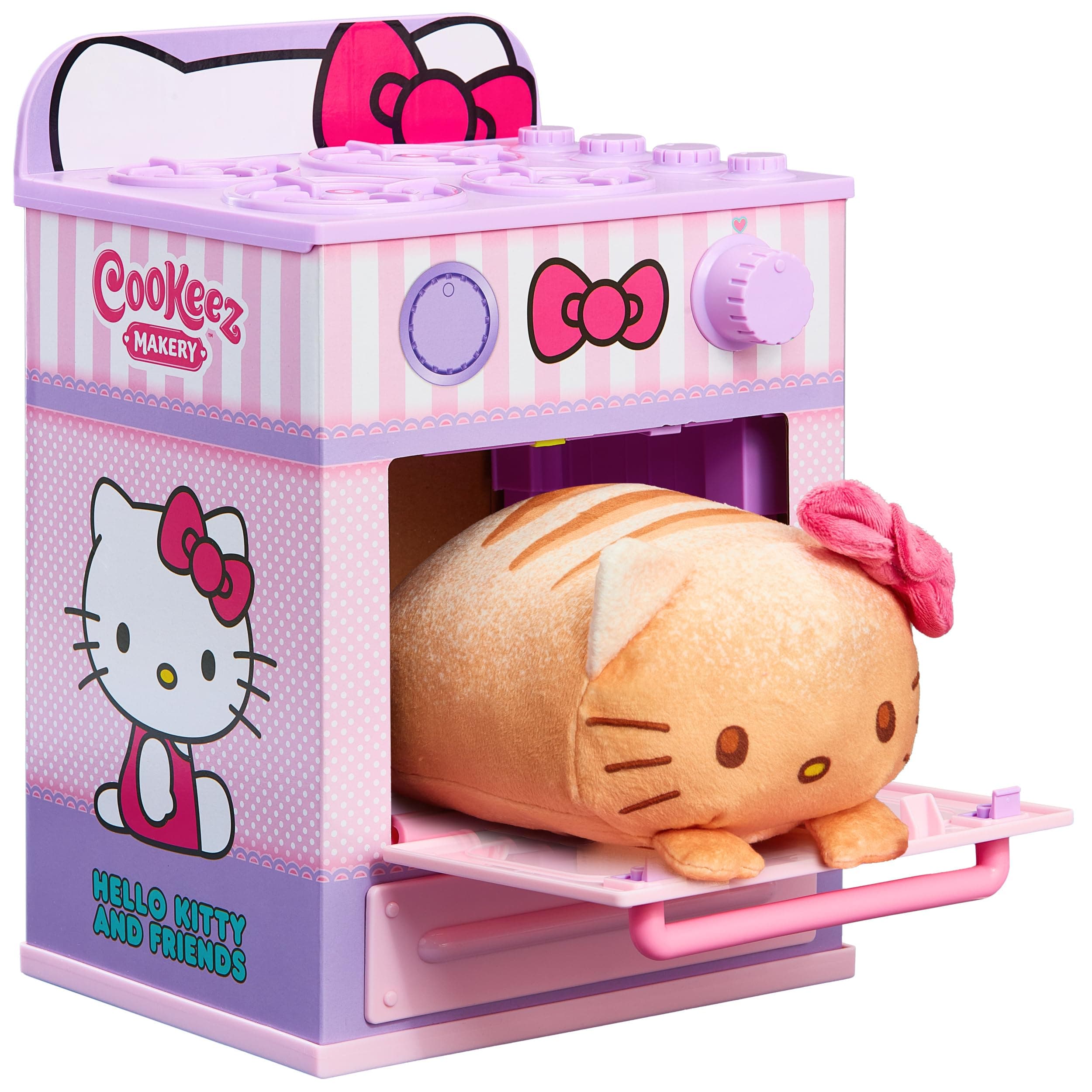 Cookeez Makery Hello Kitty & Friends Oven Playset – Interactive Bake & Reveal Toy, Includes Mystery Warm Scented Plush (Hello Kitty, Cinnamoroll, or My Melody), Mixing Tools, Dough, Accessories, 5+
