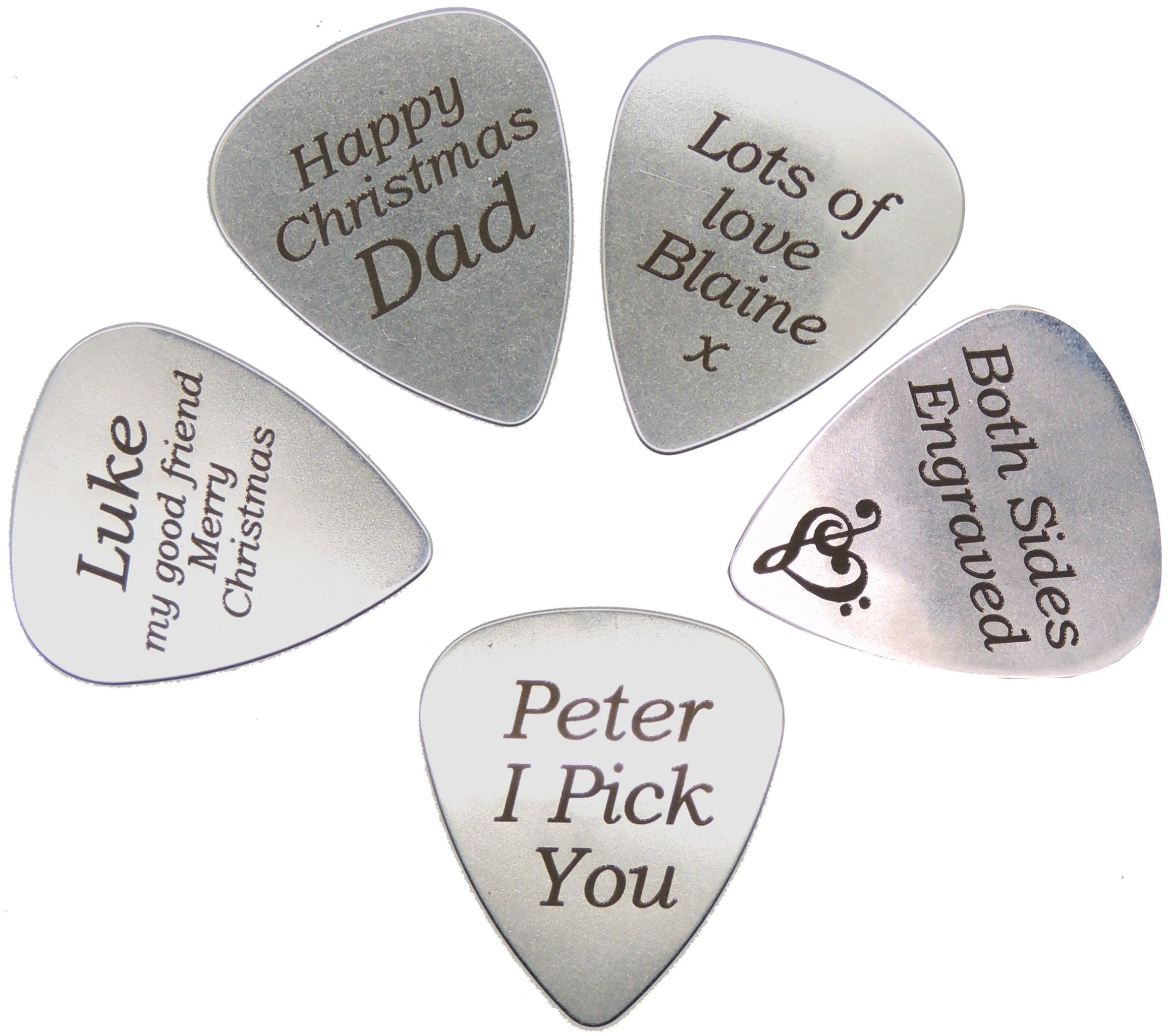 Laser Engraved Stainless Steel Plectrums - If Requested Both Sides of the Plectrum can be Engraved (Plectrum)