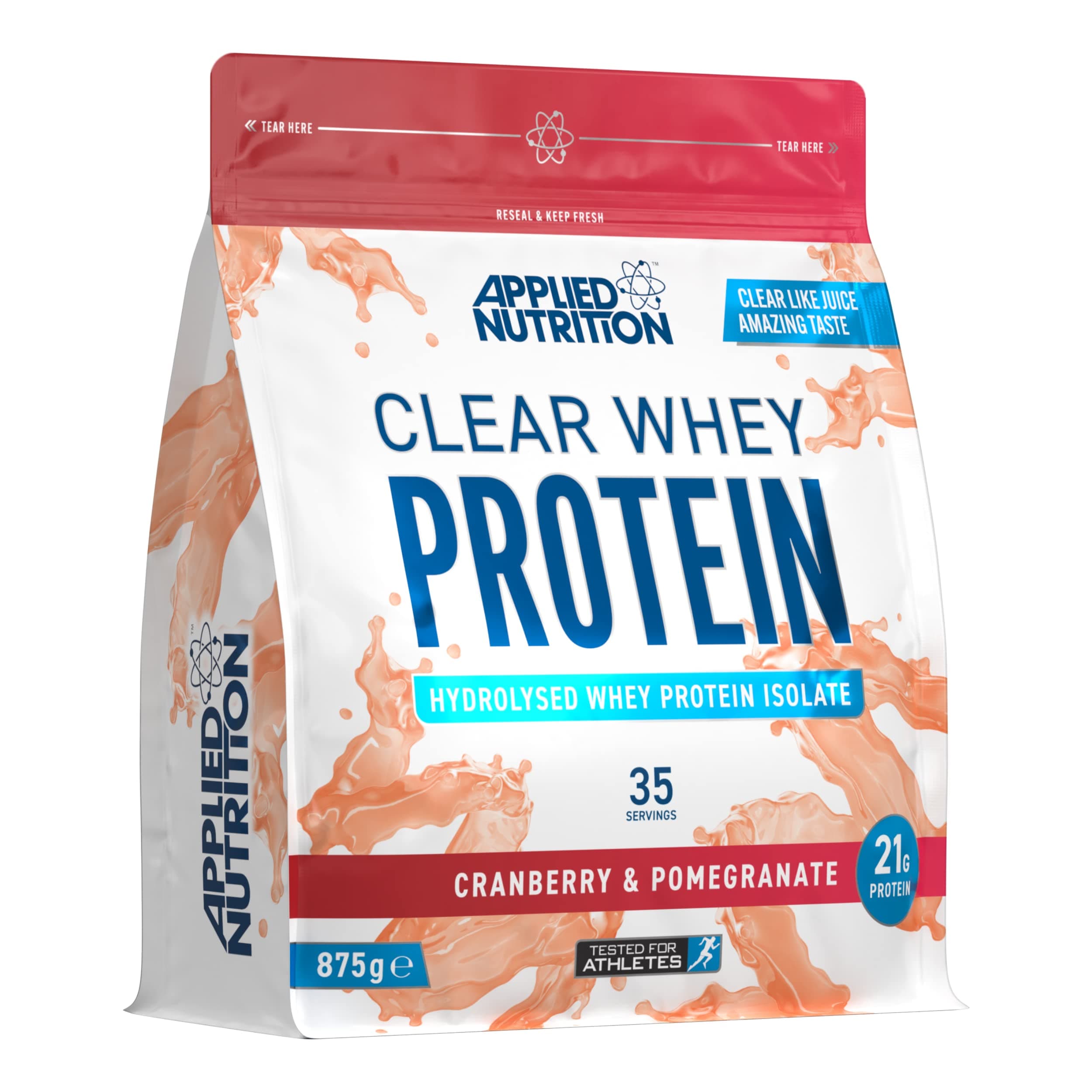 Clear Whey Isolate - Whey Protein Isolate, Refreshing High Protein Powder, Fruit Juice Style Flavours (Cranberry & Pomegranate) (875g - 35 Servings)