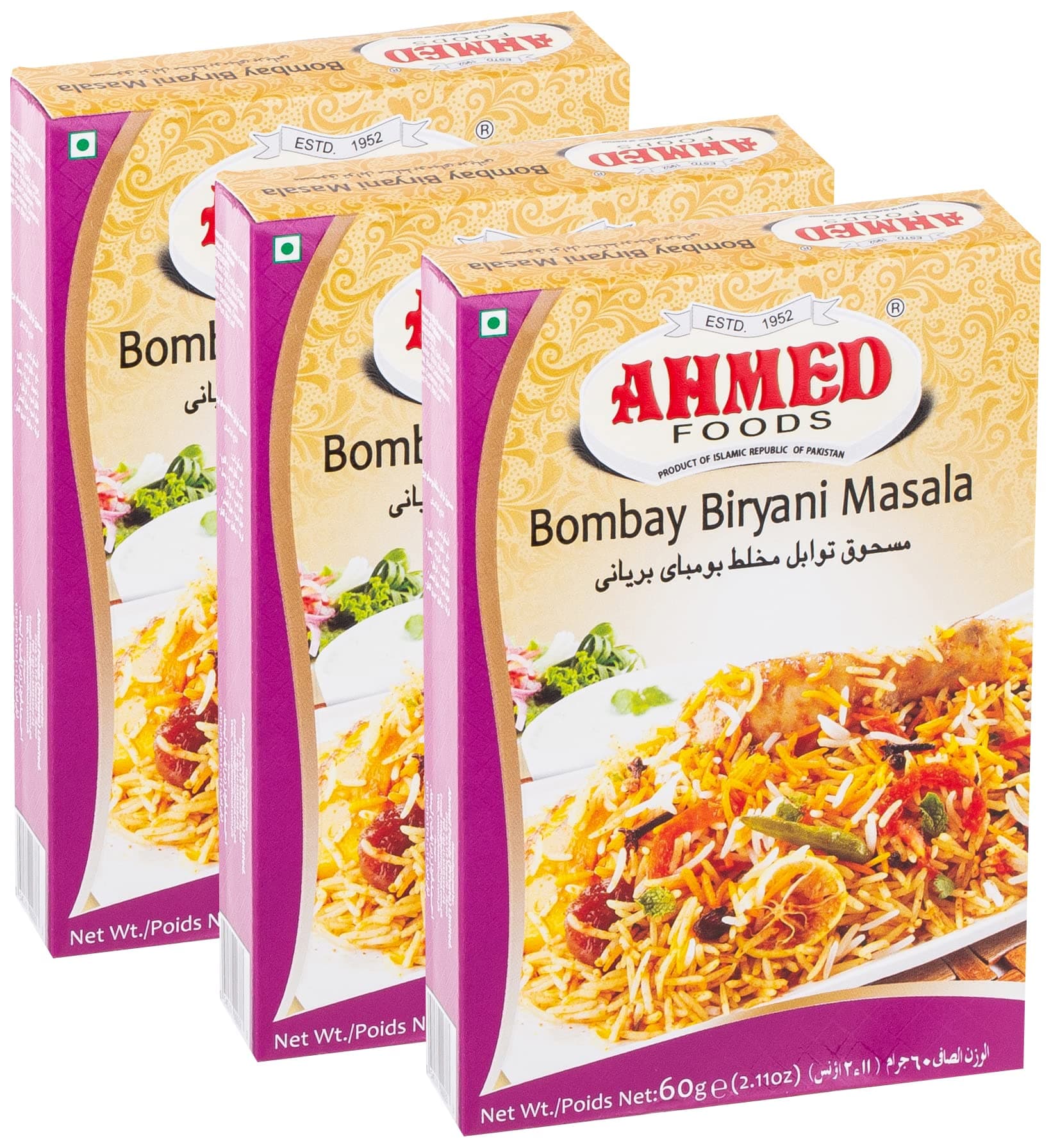 Ahmed Foods Bombay Biryani Masala, 3 x 60 gm