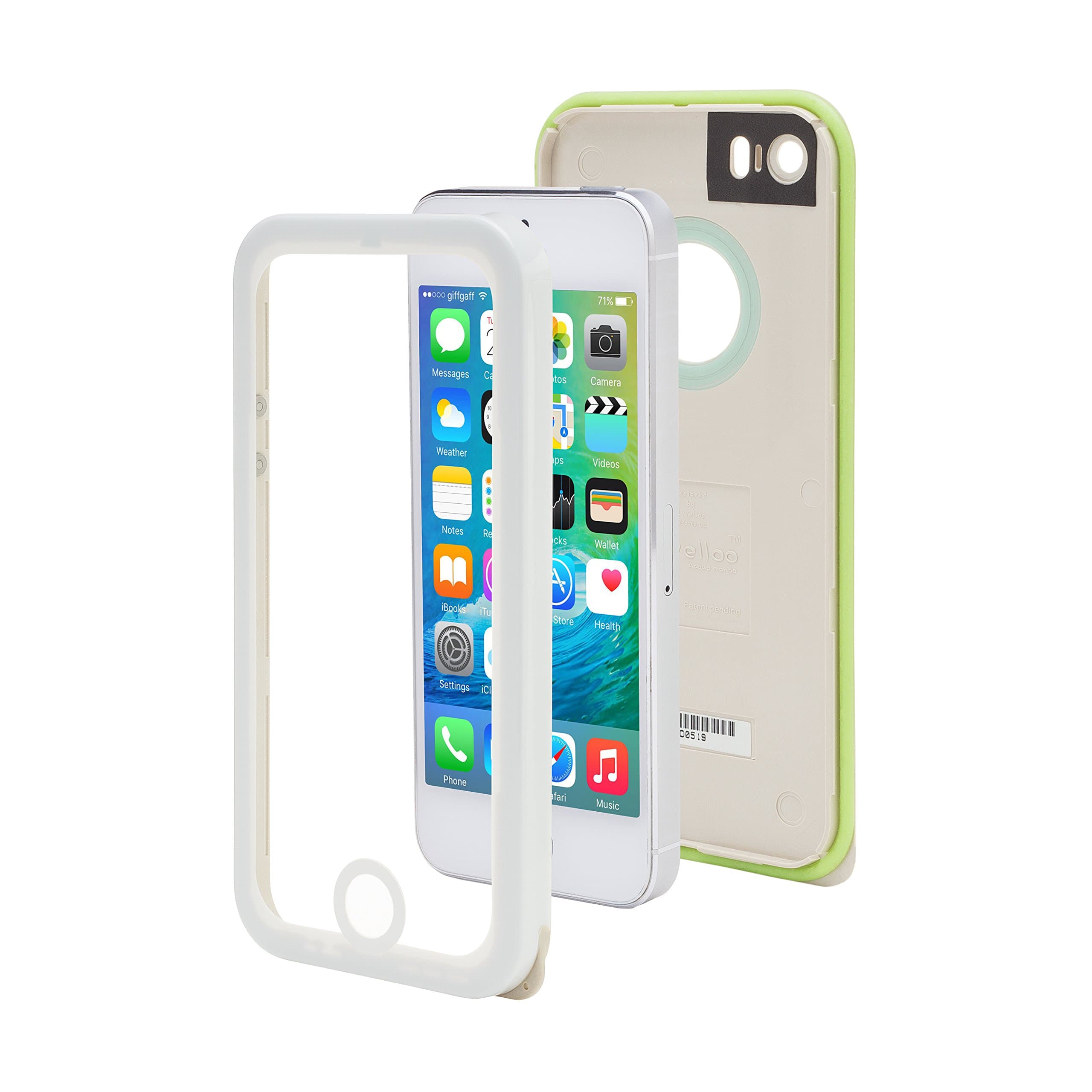 iPhone SE Waterproof Case, iPhone 5/5s Waterproof Case - Livelloo Mermaid 5 (Dive-proof to 80 Feet Under Water, Slim 0.4" Thick, TouchID Compatible) - White