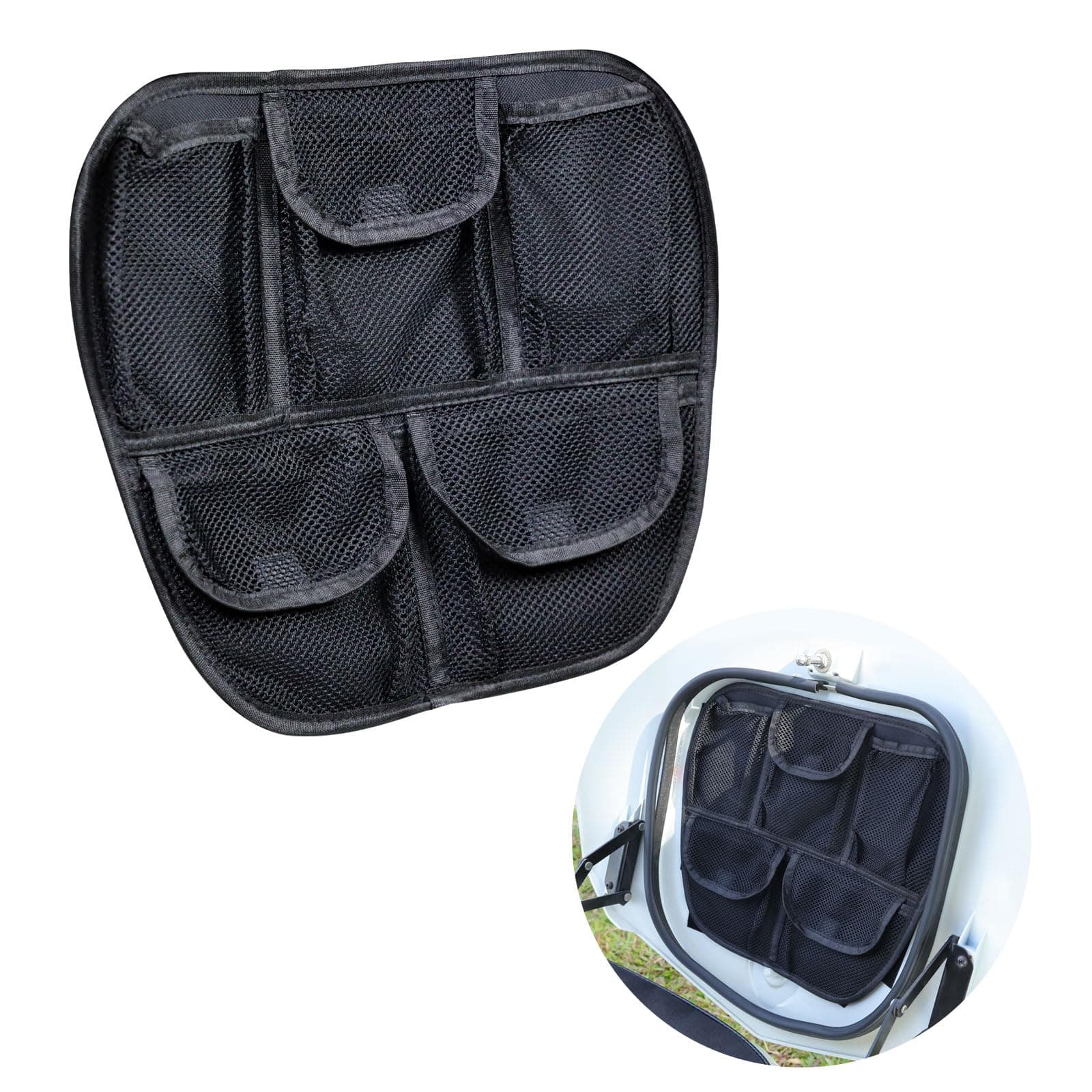 For can-am spyder Front Trunk Organizer,Front Trunk Lid Organizer Fit for Can Am Spyder F3 F3S F3T F3LT 2015 2016 2017 2018 2019-2024 Removable 5 Mesh Pocket Luggage Storage Bag Black