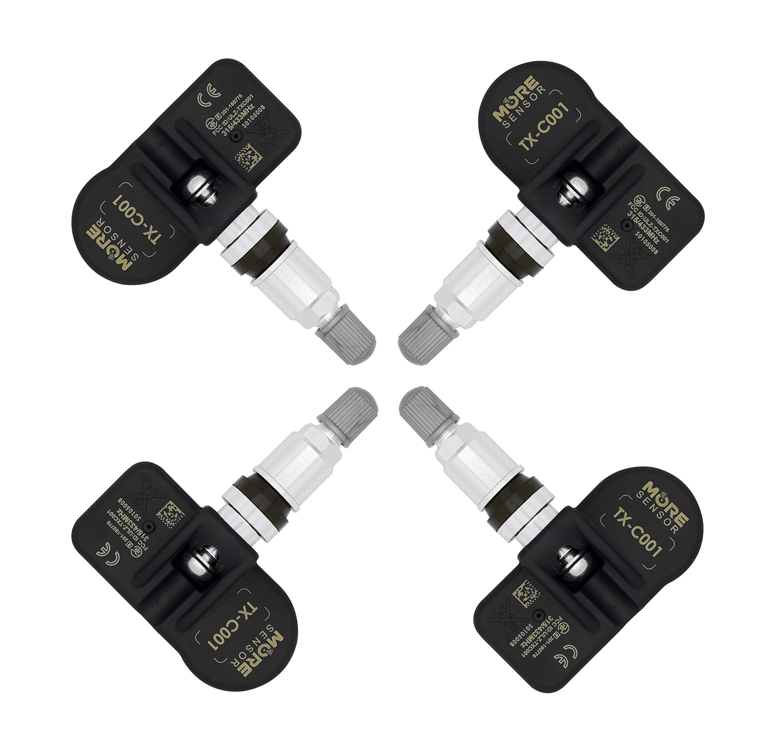 MORESENSOR Combi Series 315MHz Preprogrammed TPMS Tire Pressure Sensor 4-Pack | Clamp-in | Compatible with Select 180+ Japanese Brand Models 42607-06020 | CX-S010L/R-4