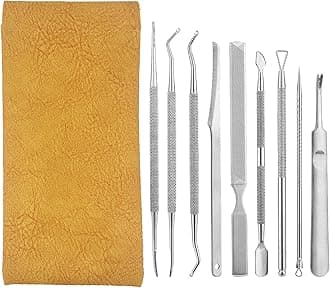 Ingrown Toenail Care Tools, Professional Surgical Stainless Steel, Ergonomic Design for Pain-Free Treatment, 9 Pack with Storage Bag