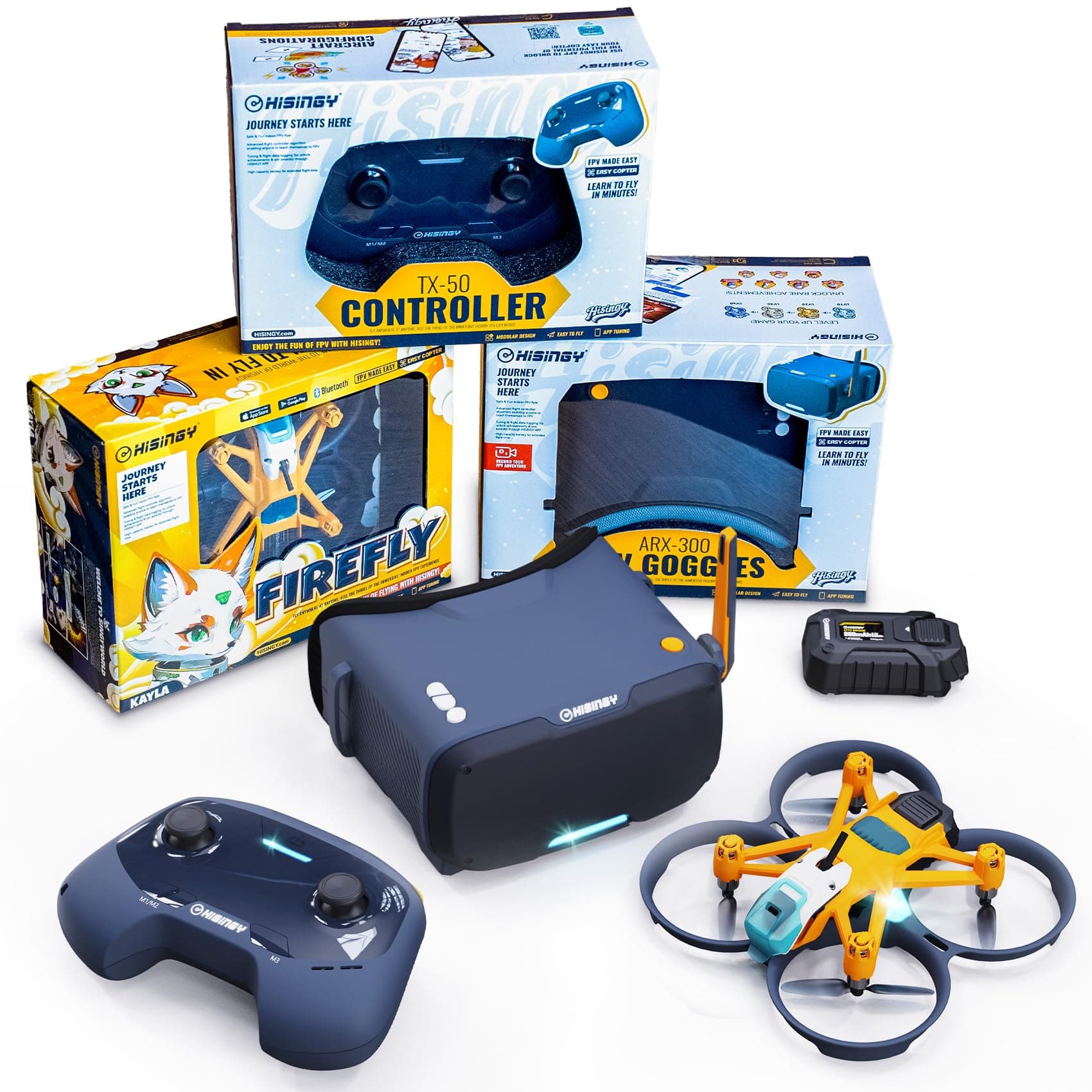HISINGY Firefly FPV Done Kit,FPV Drone for Kids and Beginners,Micro Drone with Camera, APP Control, Altitude Hold, Video Record and Download,Kids Toys for Boys and Girls, Gift Toys for Birthdays