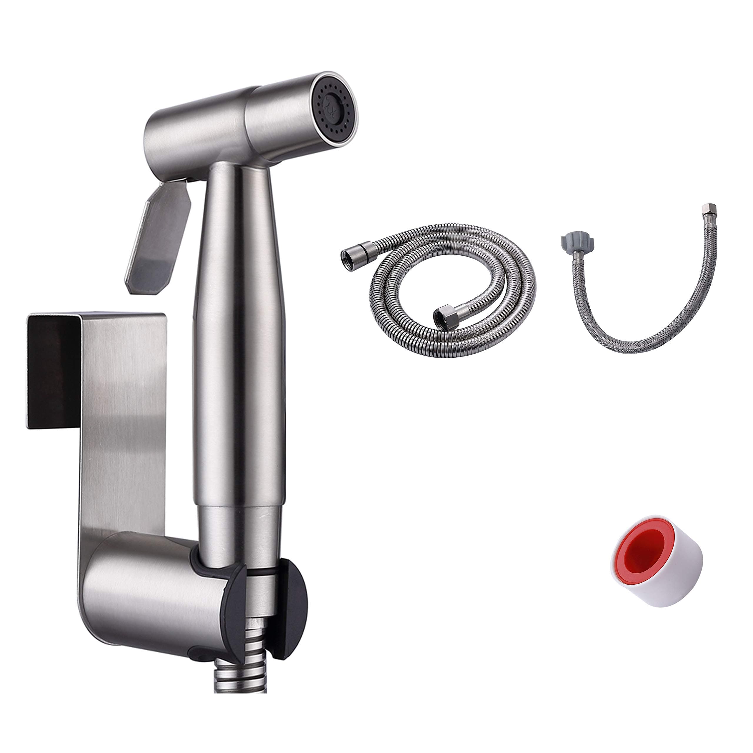 HILFA Handheld Bidet Sprayer for Toilet,Multi-function for Baby Cloth Diaper Sprayer, Shattaf Sprayer, Pets Shower -Quality 304 Stainless Steel Material,Brushed,80ZY14-BN