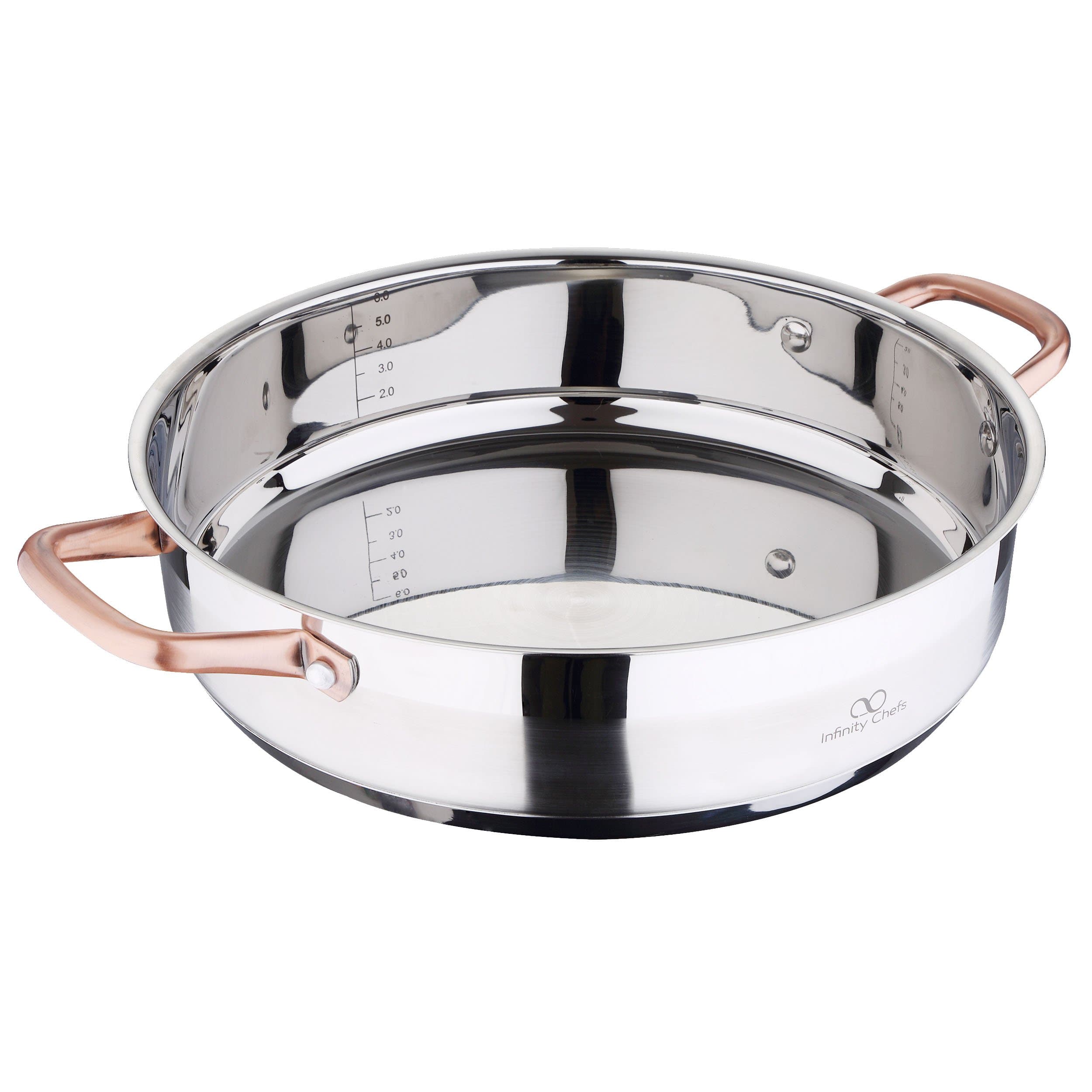 Infinity Chef Paella Pan with Lid, Silver, 6 Litre/32 x 8.0 cm