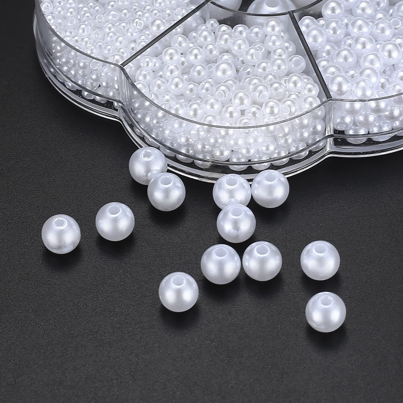 1180 Pcs White Mixed Crafting Beads Pearls