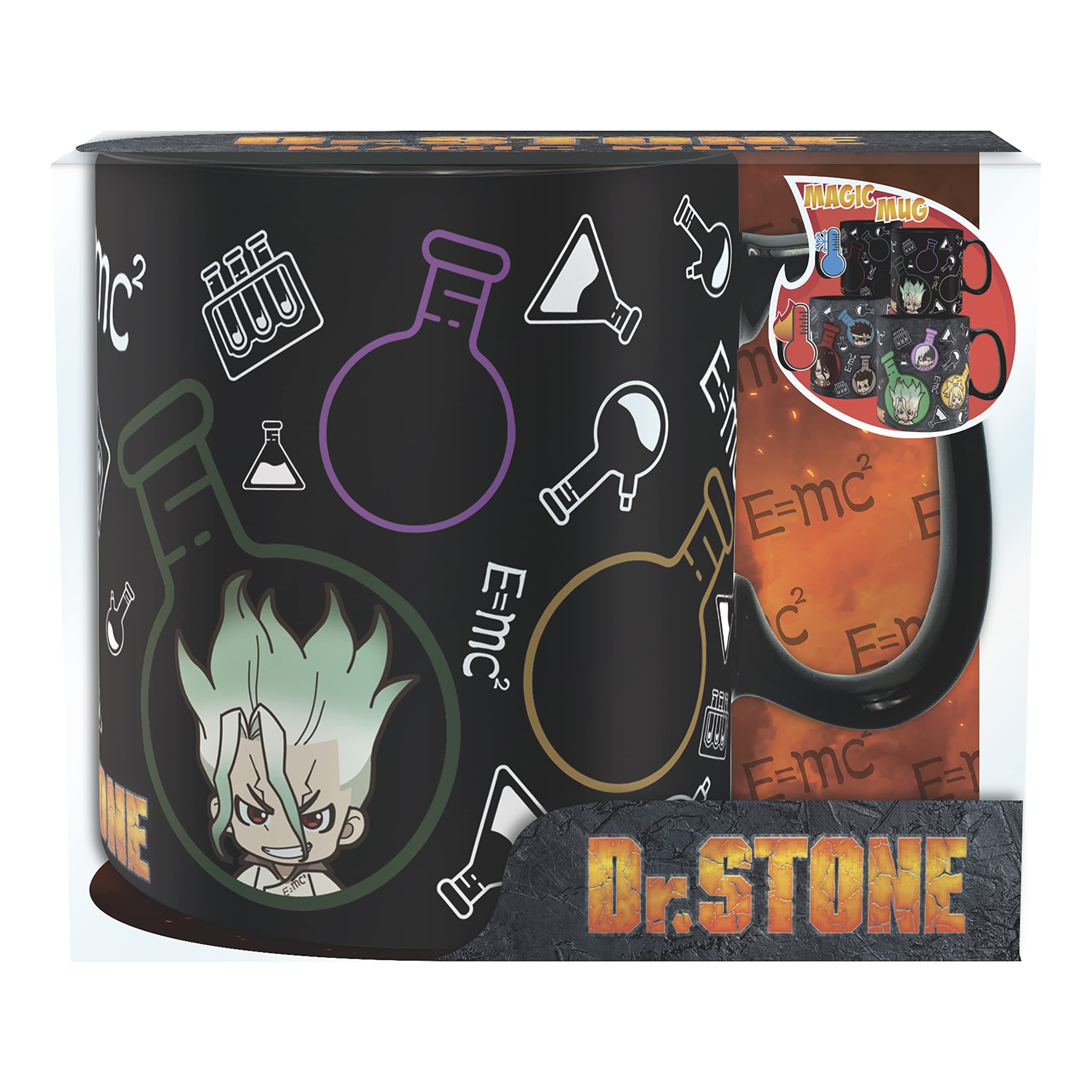 ABYstyle Dr. Stone Chibi Formula Heat-Change Ceramic Color Changing Coffee Tea Mug 16 Oz. Hand Wash Only Anime Manga Drinkware Home & Kitchen Essential Gift