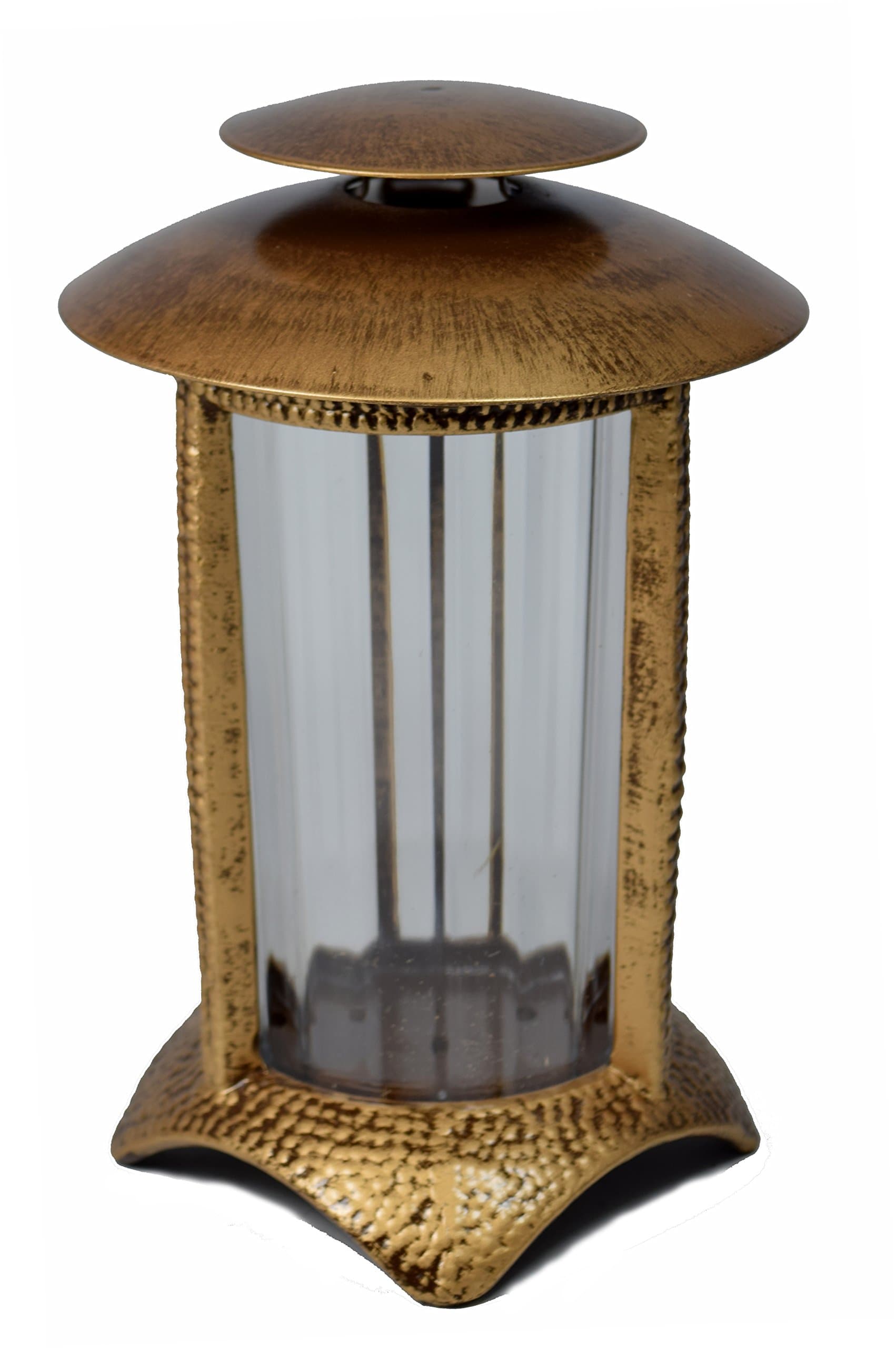 Paul Jansen Grave Candle with Plastic Insert, Semi-Circular Base Height 21 cm, Brown/Gold