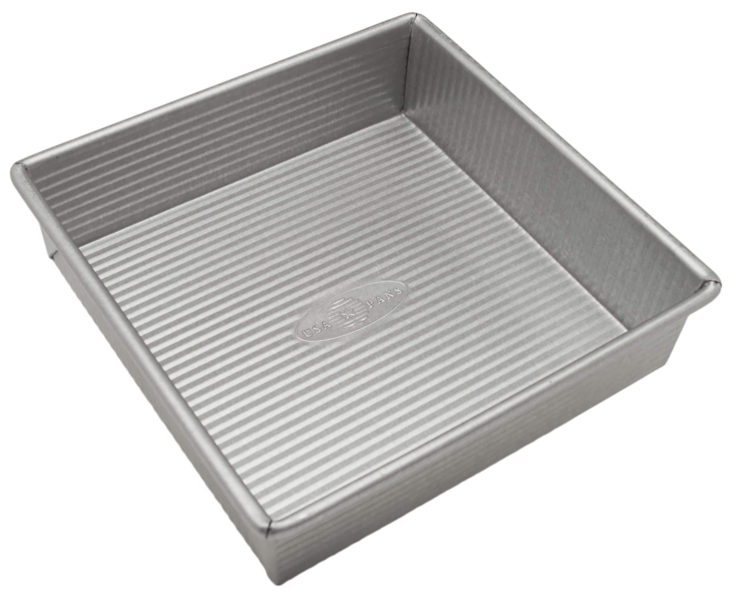 USA Pan Bakeware Nonstick Square Cake Pan, 8 Inch, Aluminized Steel