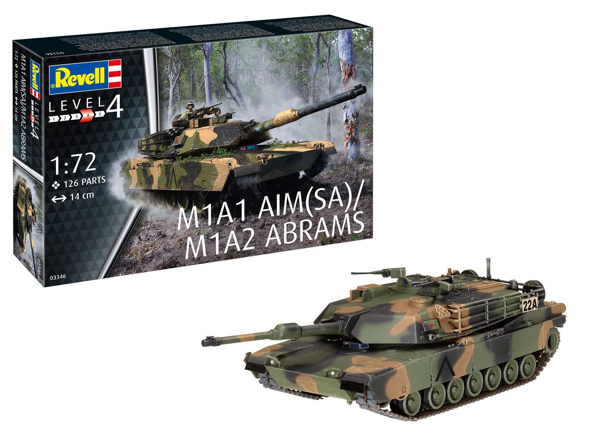 Revell 03346 M1A2 Abrams Tank 1:72 Scale Model Kit