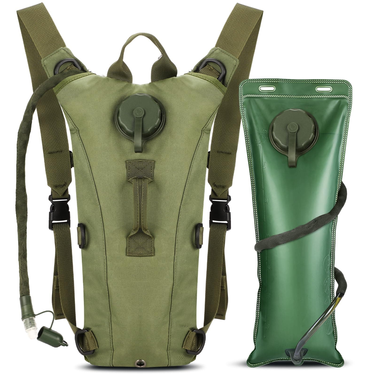 Hydration Pack Backpack with 3L Bladder, Tactical Water Bag for Hiking, Biking, Running, Walking and Climbing