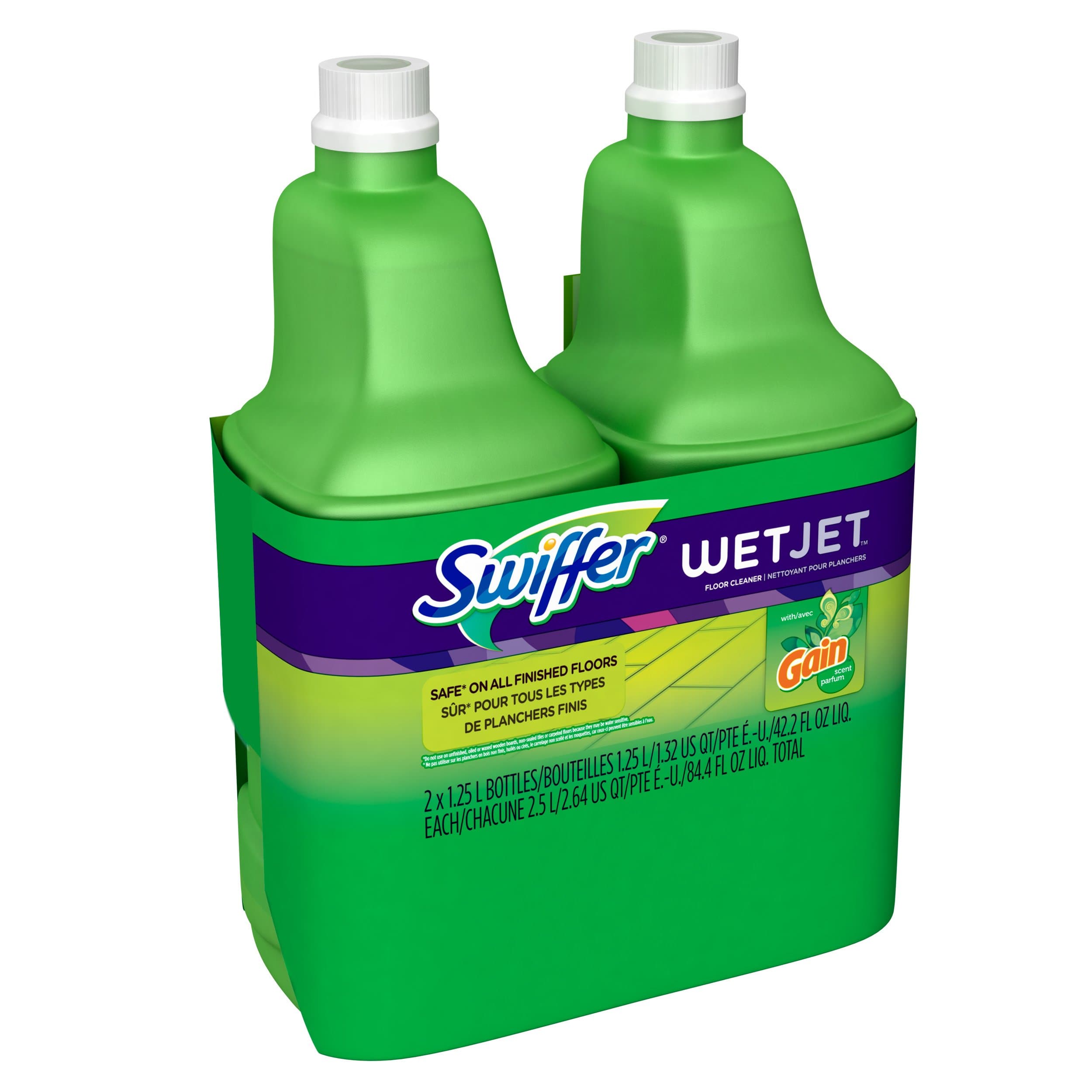 Swiffer Wet Jet Spray Mop Floor Cleaner Multi-Purpose Solution - Gain Original - 42.2 oz - 2 pk