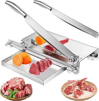 Stainless Steel Bone Cutter,Manual Meat Slicer,for Beef Rib Chicken fish meat cutter for Home and Commercial Cooking 15.3 Inches-2 Sharp Blades