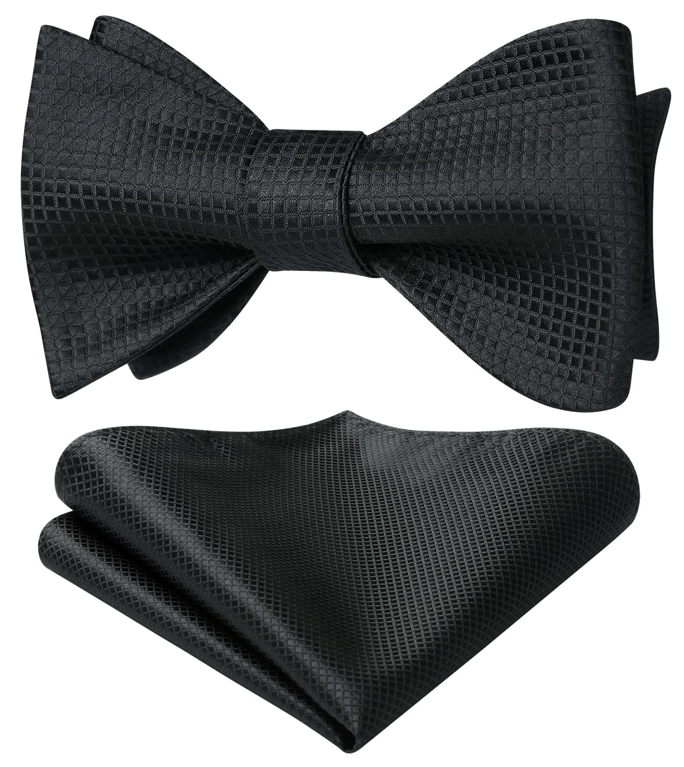 Bow Ties for Men Check Plaid Self Tie Bow Tie and Pocket Square Bowtie Formal Tuxedo Wedding Bowties Handkerchief Set