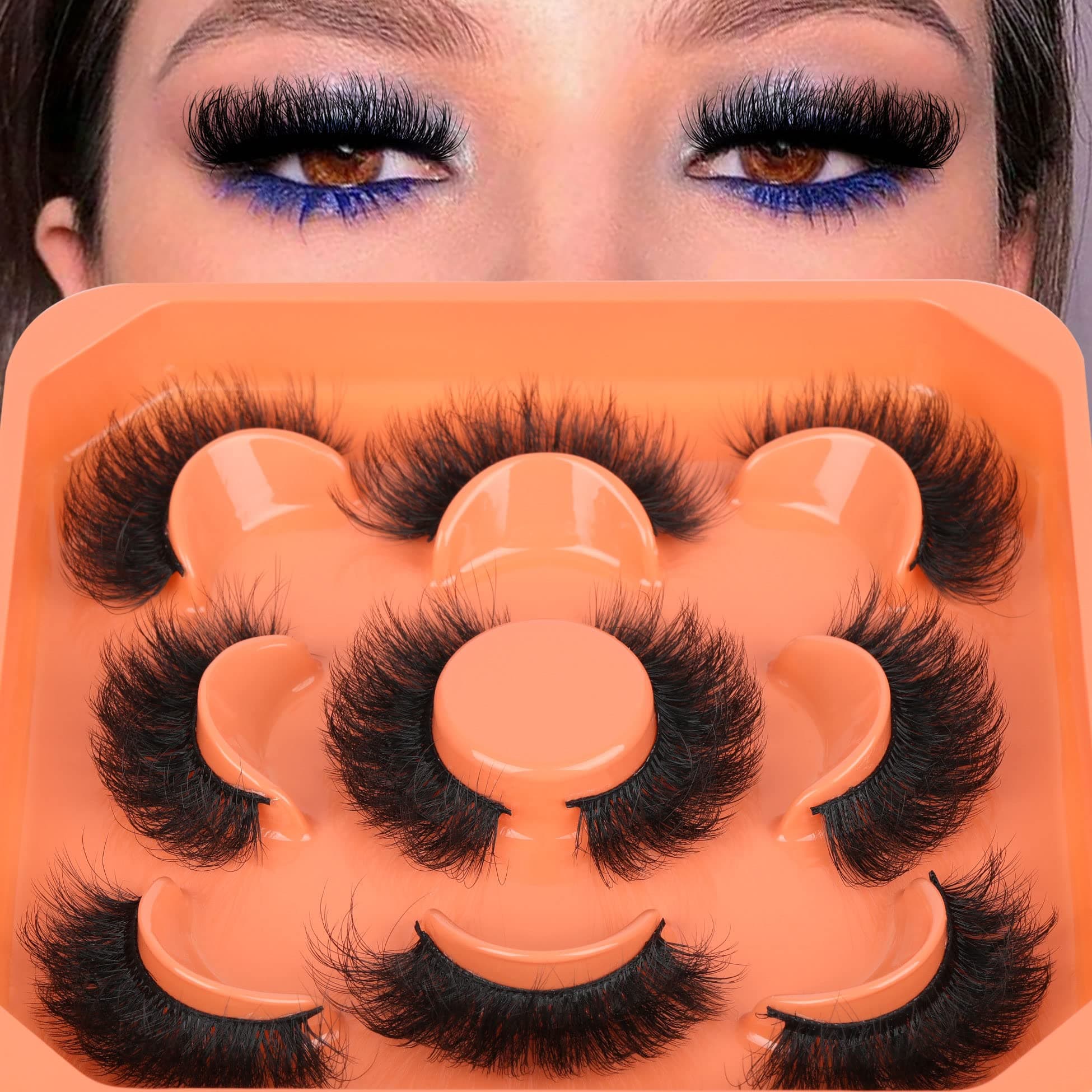 Mink Lashes False Eyelashes 3D Full Volume 18mm Thick Fake Lashes Natural Look Like Eyelash Extensions 5 Pairs Lash by Winifred