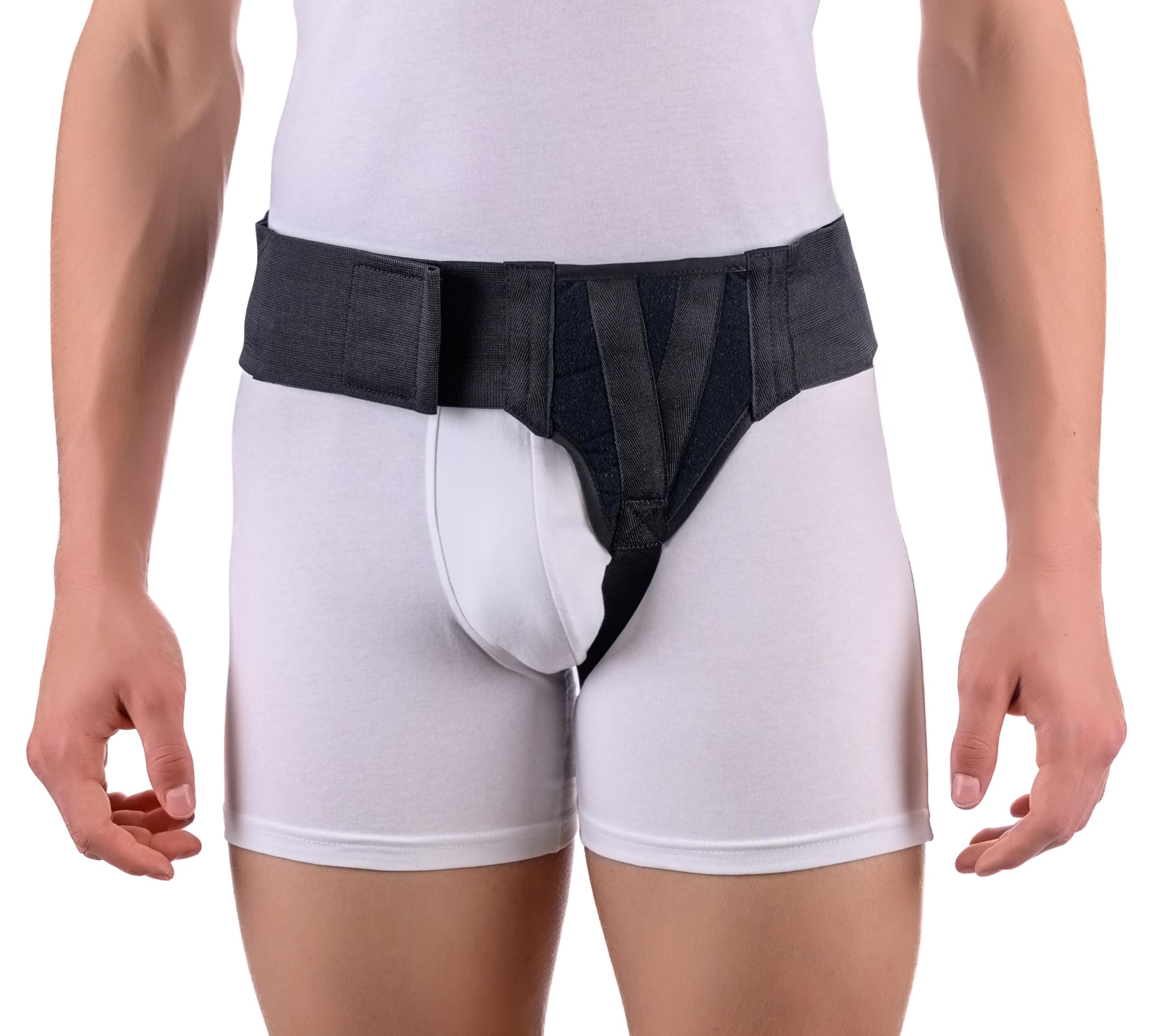 FlexaMed Left Side Inguinal Hernia Groin Belt Black (M 32-36)