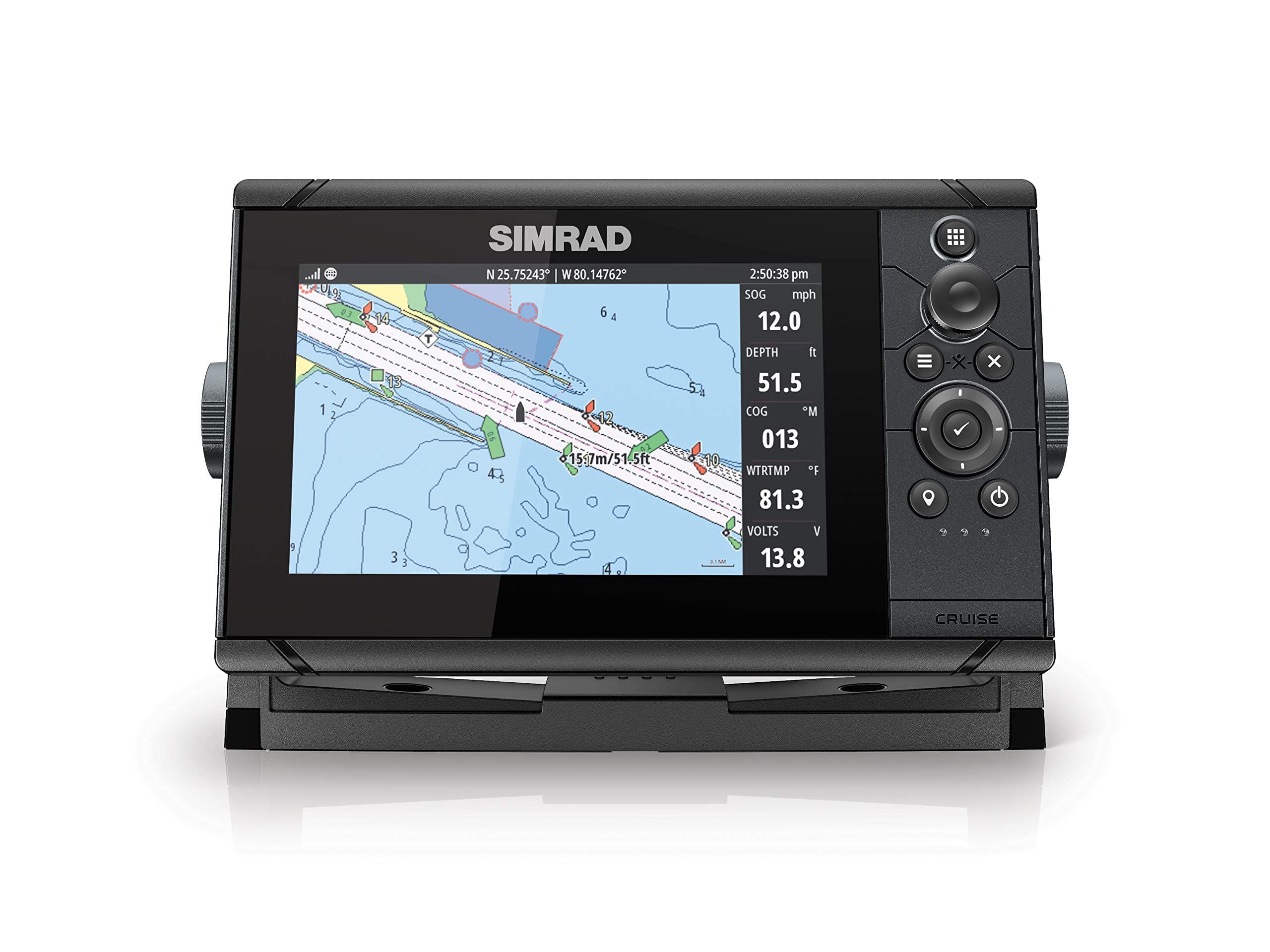 Cruise 7-7-inch GPS Chartplotter with 83/200 Transducer, Preloaded C-MAP US Coastal Maps