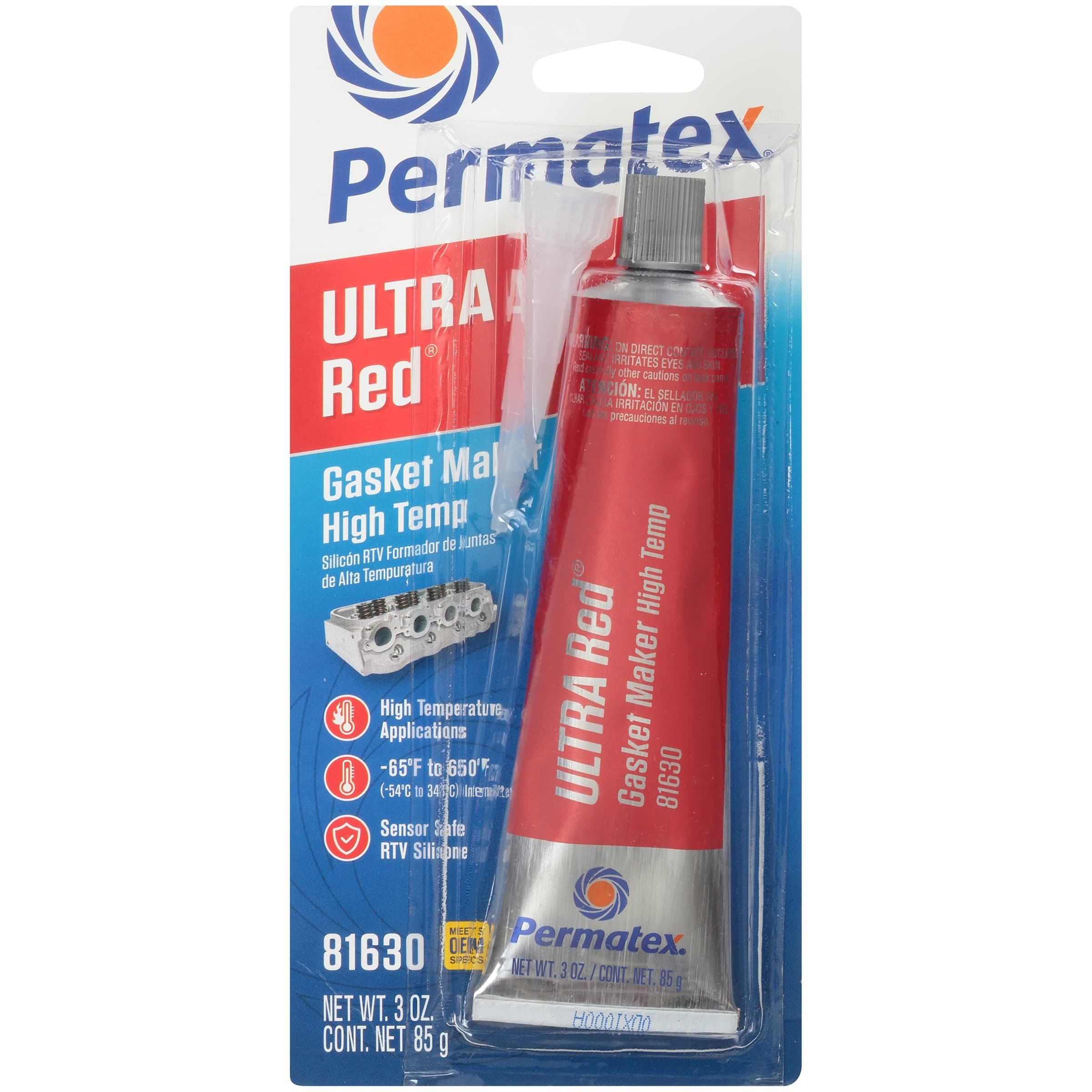 Permatex Ultra Red High Temperature Gasket Maker, 3 oz