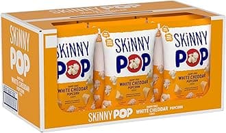 SkinnyPop Popcorn, Dairy-Free White Cheddar, Whole Grain Snack, 4.4oz Bags (12ct)