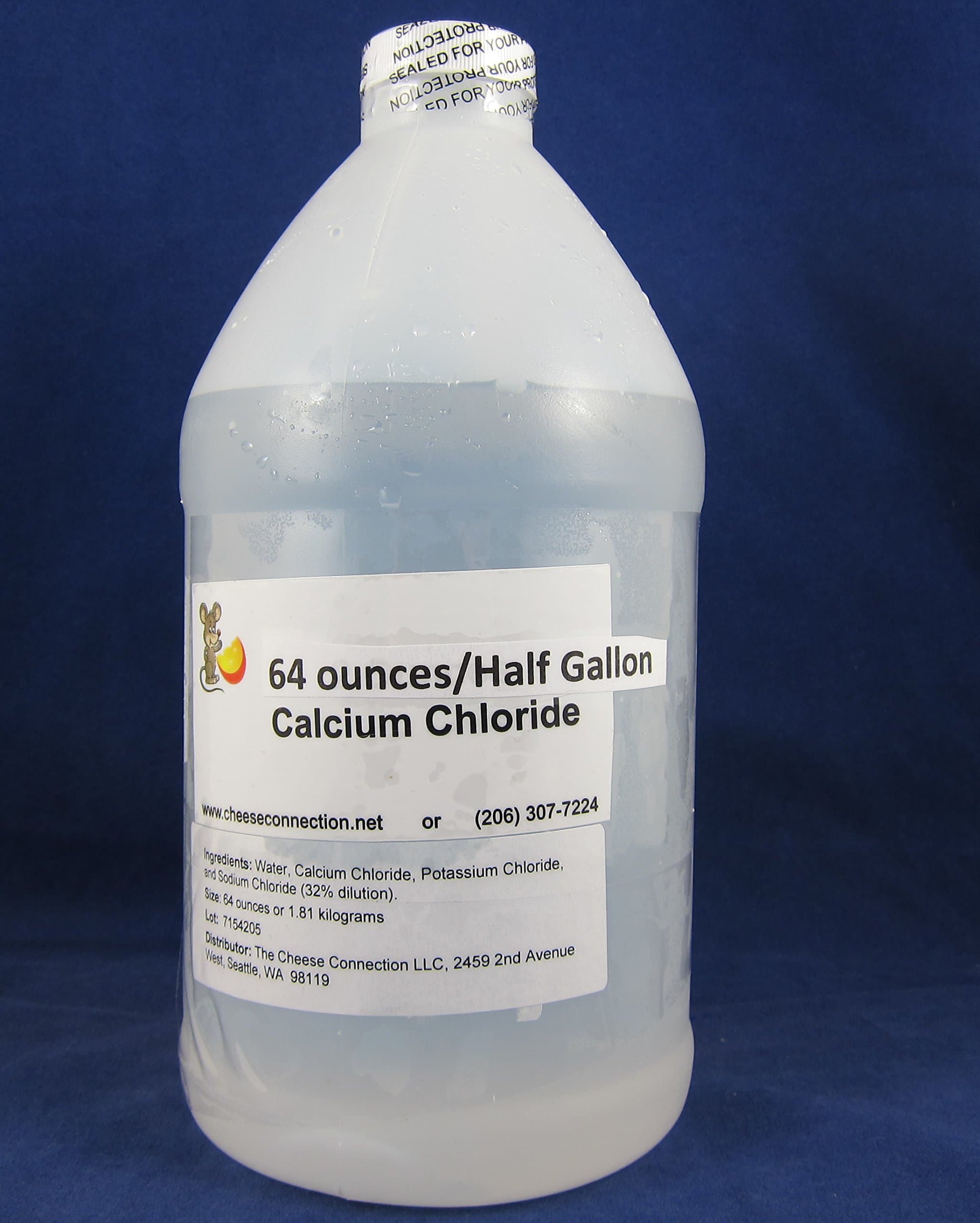32% diluted Calcium Chloride for Cheese Making- 64 Ounces/Half Gallon