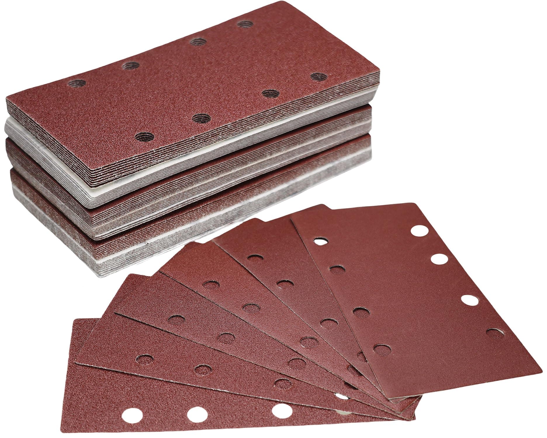 60 PCS Hook & Loop Sandpaper Sheets for 1/3 Sheet Sander – 60/80/100/120/150/240 Grit – Aluminum Oxide Sanding Paper for Wood, Metal, Paint & DIY Projects