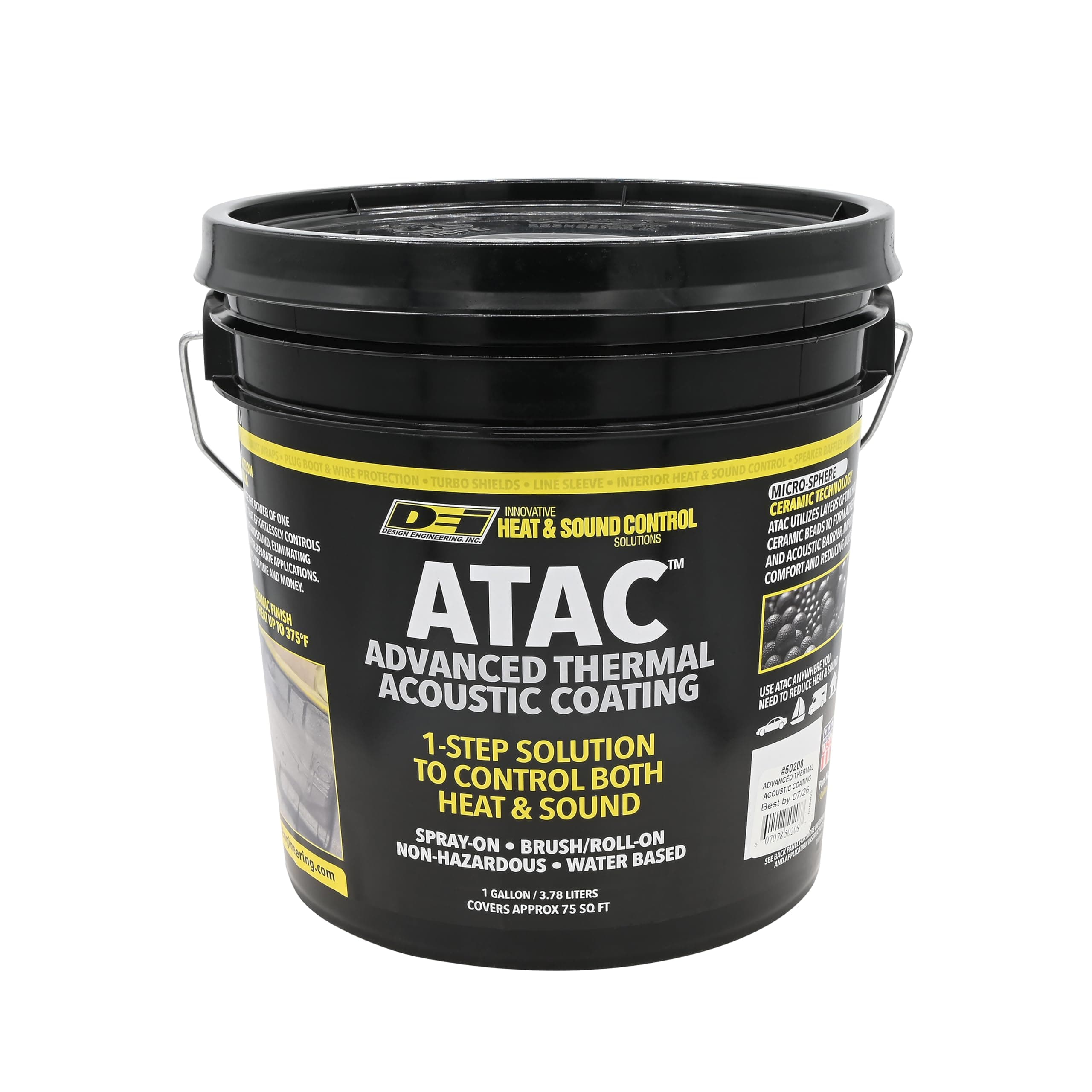 - Design Engineering - ATAC Advanced Thermal Acoustic Coating - 1 Gallon | 2-in-1 Sound & Heat Barrier for Car Insulation | Sound Deadening Spray/Roll On