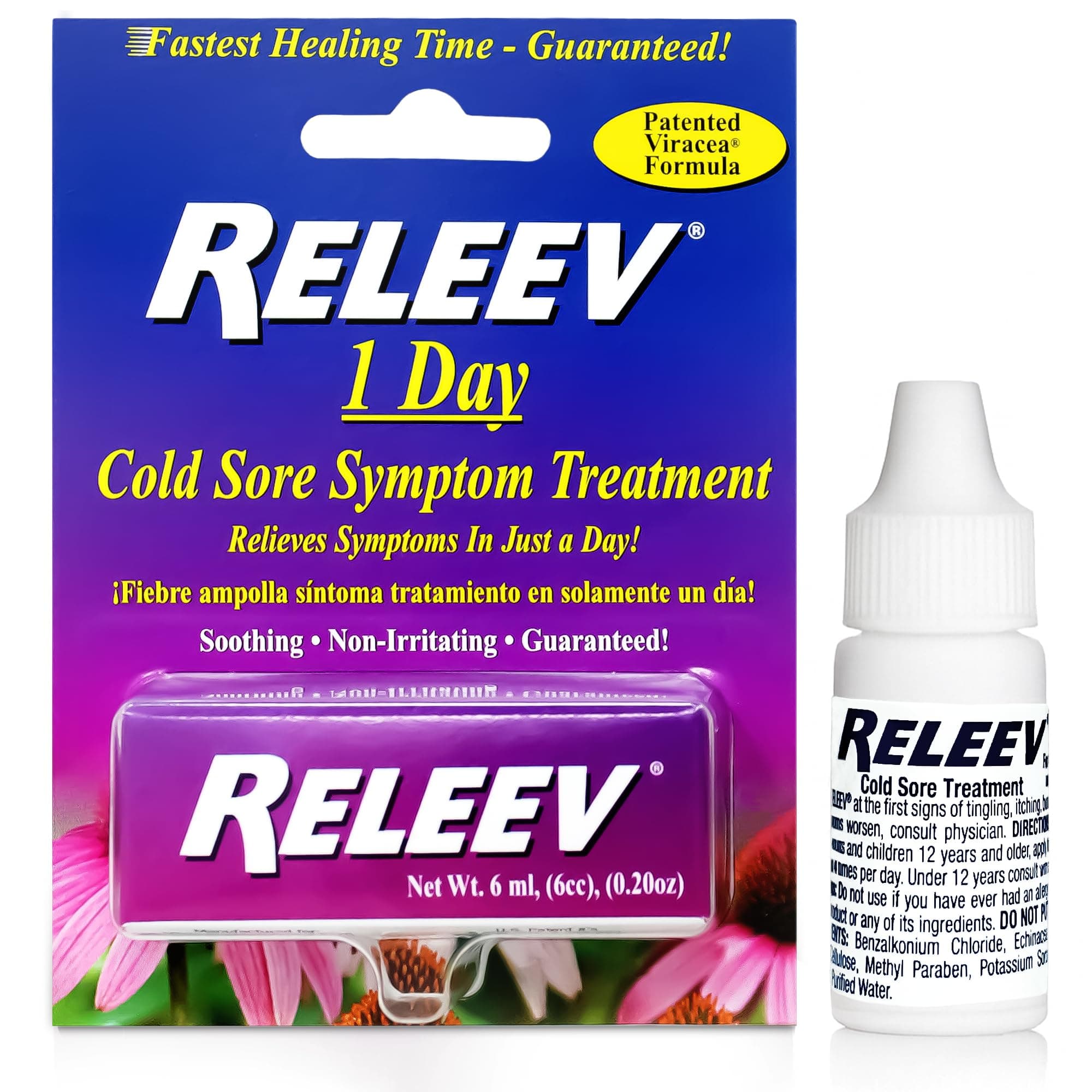 Releev 1 Day Cold Sore Symptom Treatment, 6 mL (0.20 oz)