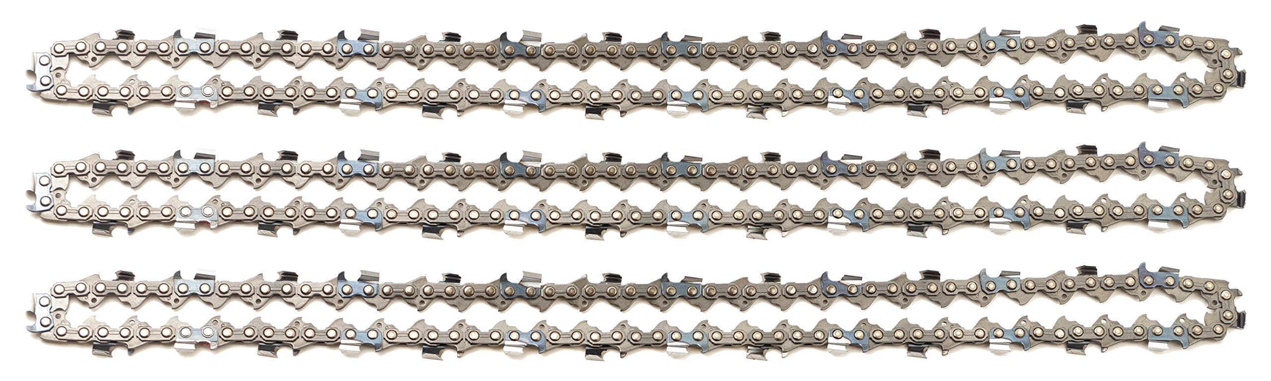 3 Saw Chains 3/8 Inch 1.6 mm 60 TG 40 cm Blade Full Chisel Compatible with Stihl Chainsaws