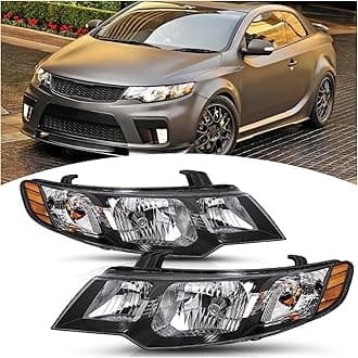 Headlight Assembly Replacement Fit for 2010 2011 2012 2013 Kia Forte Headlamp Passenger and Driver Side Headlamps