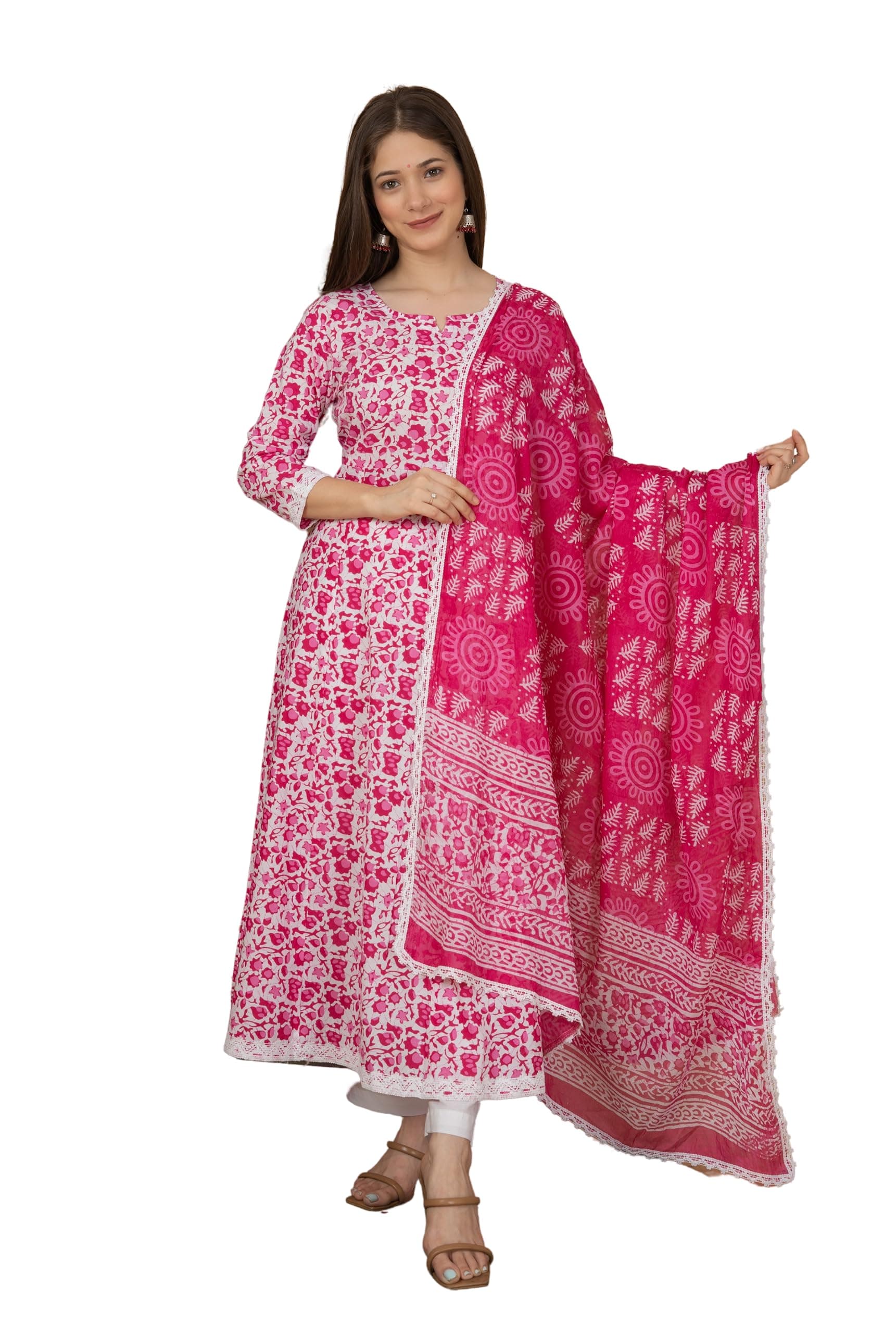 Meera Fab Women's Mousha Khatri Anarkali (pack of 1)