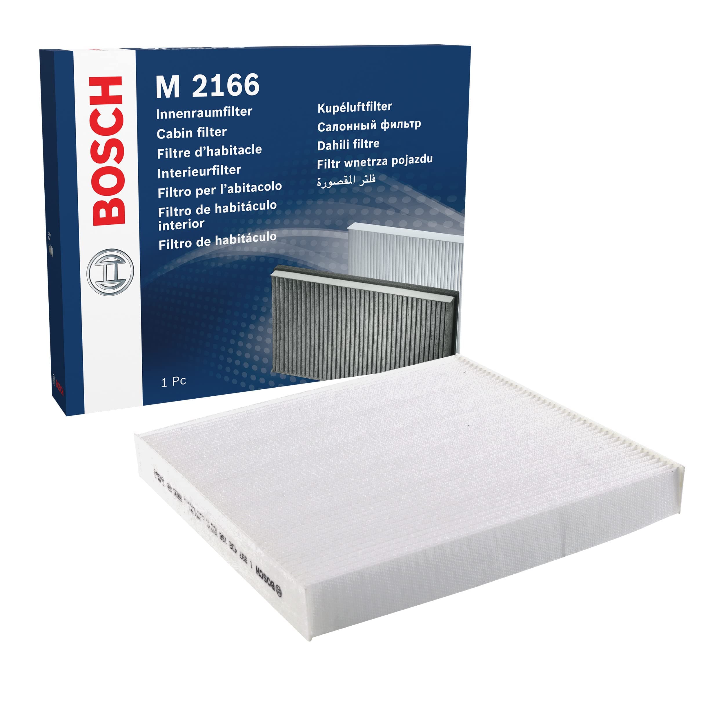 Bosch M2166 Standard Cabin Filter, Replacement Filter - Filters Pollen and Dust for Cleaner Air Inside the Vehicle