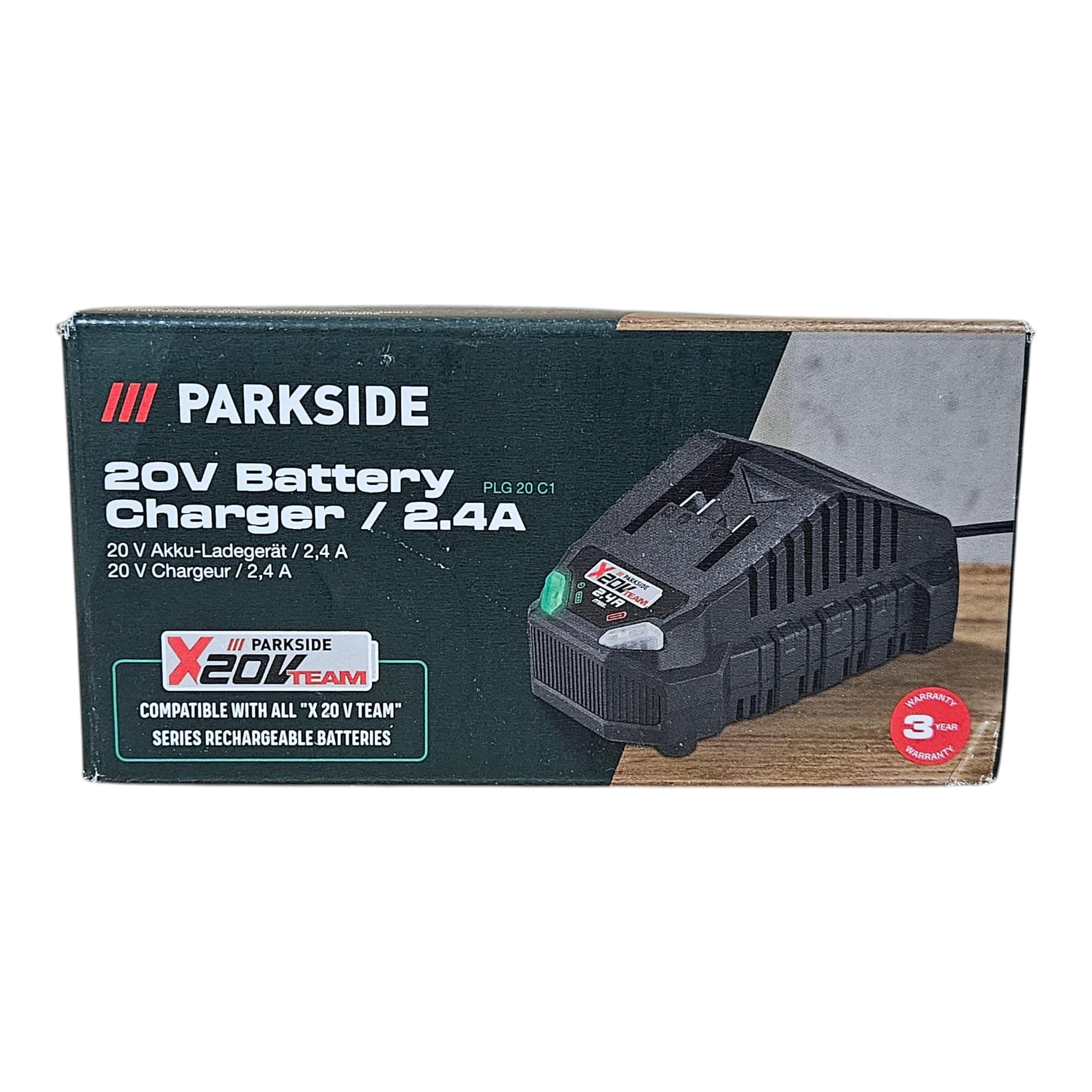 Parkside Charger for Parkside Devices with Charging Cable 21.5V 2.4A PLG 20 A1 (Charger)