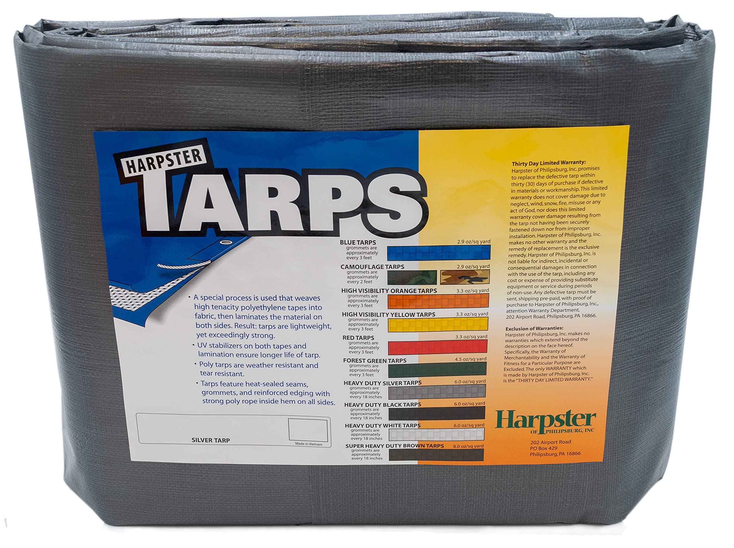 Heavy Duty Silver Tarp 6 OZ., 30'x30'