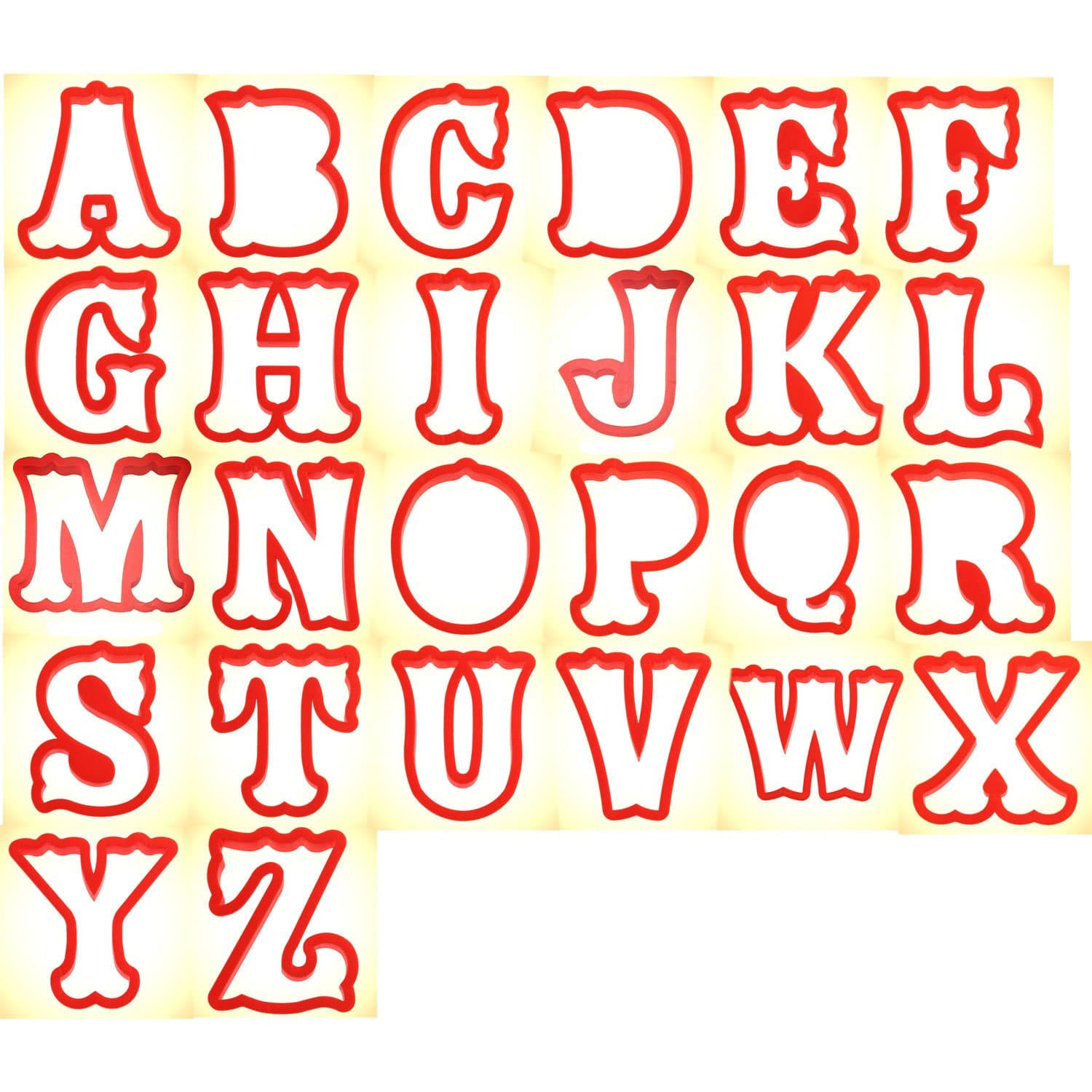 Alphabet Cookie Cutter 26 PC Set 4 Inch - Hand Made in the USA