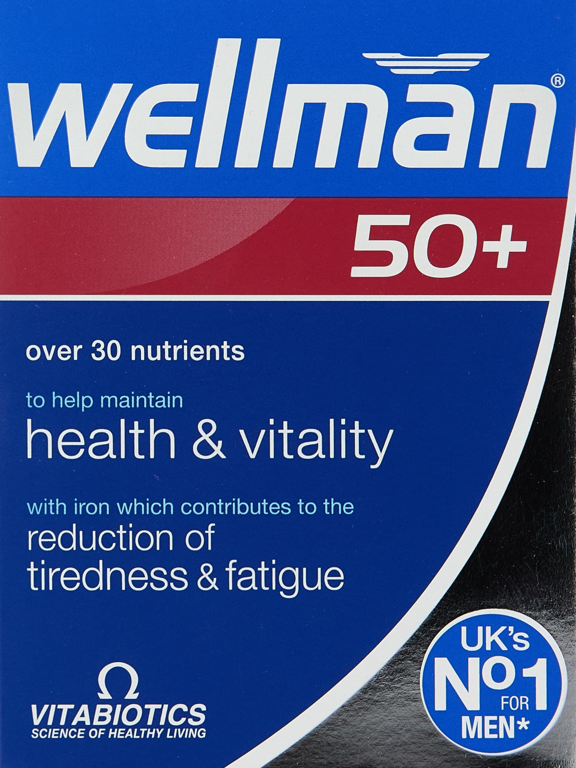 Wellman 50+ 30 Tablets | Expert Support for Men Aged 50 and Above |Active Lifestyle & Immune Function - Heart & Circulation - Male Health | with 600 IU Vitamin D