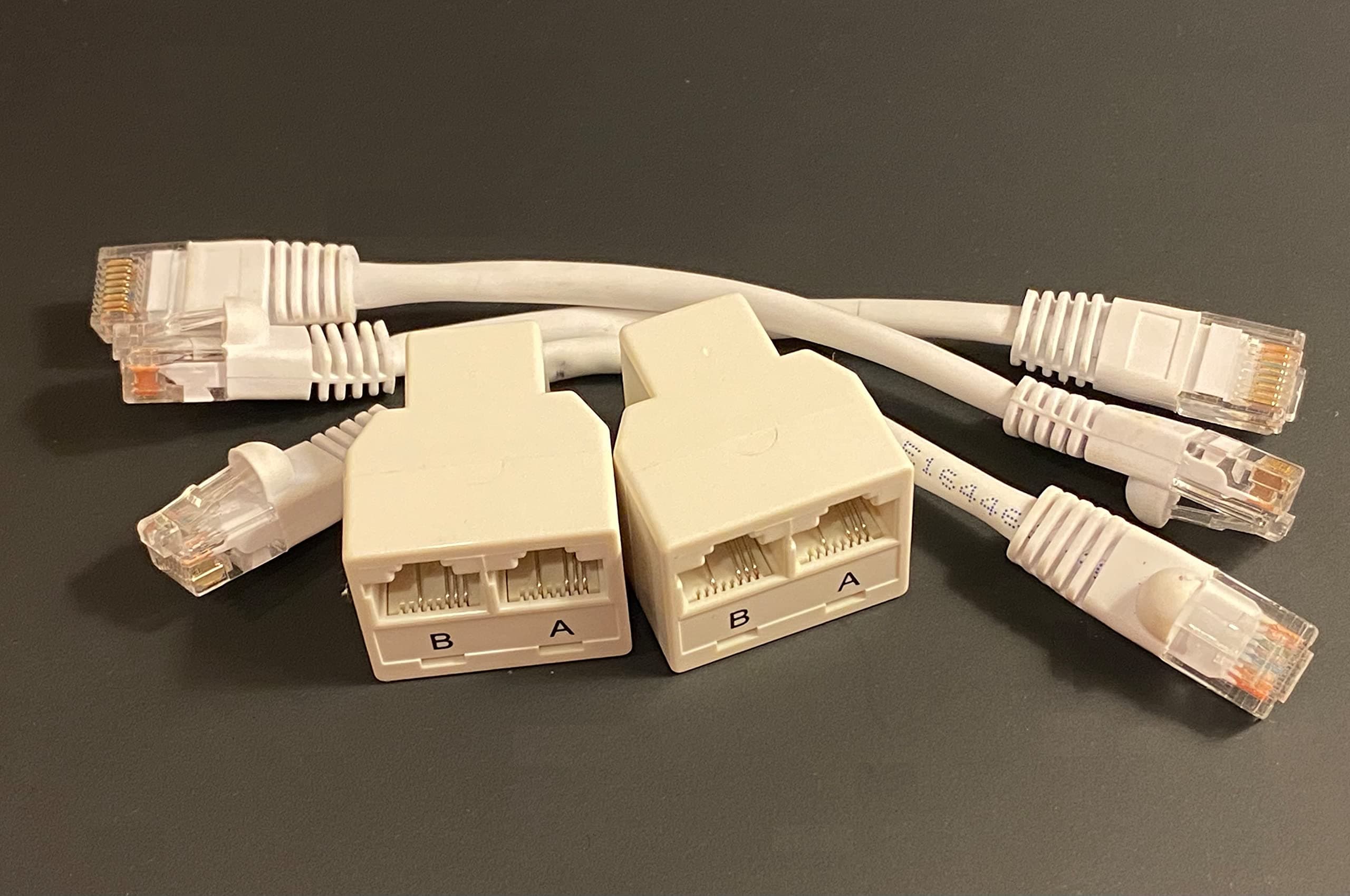 Dualcomm PoE RJ45 Splitter Kit for Ethernet Cable Sharing - Connecting Two Ethernet Devices Over a Single Cable