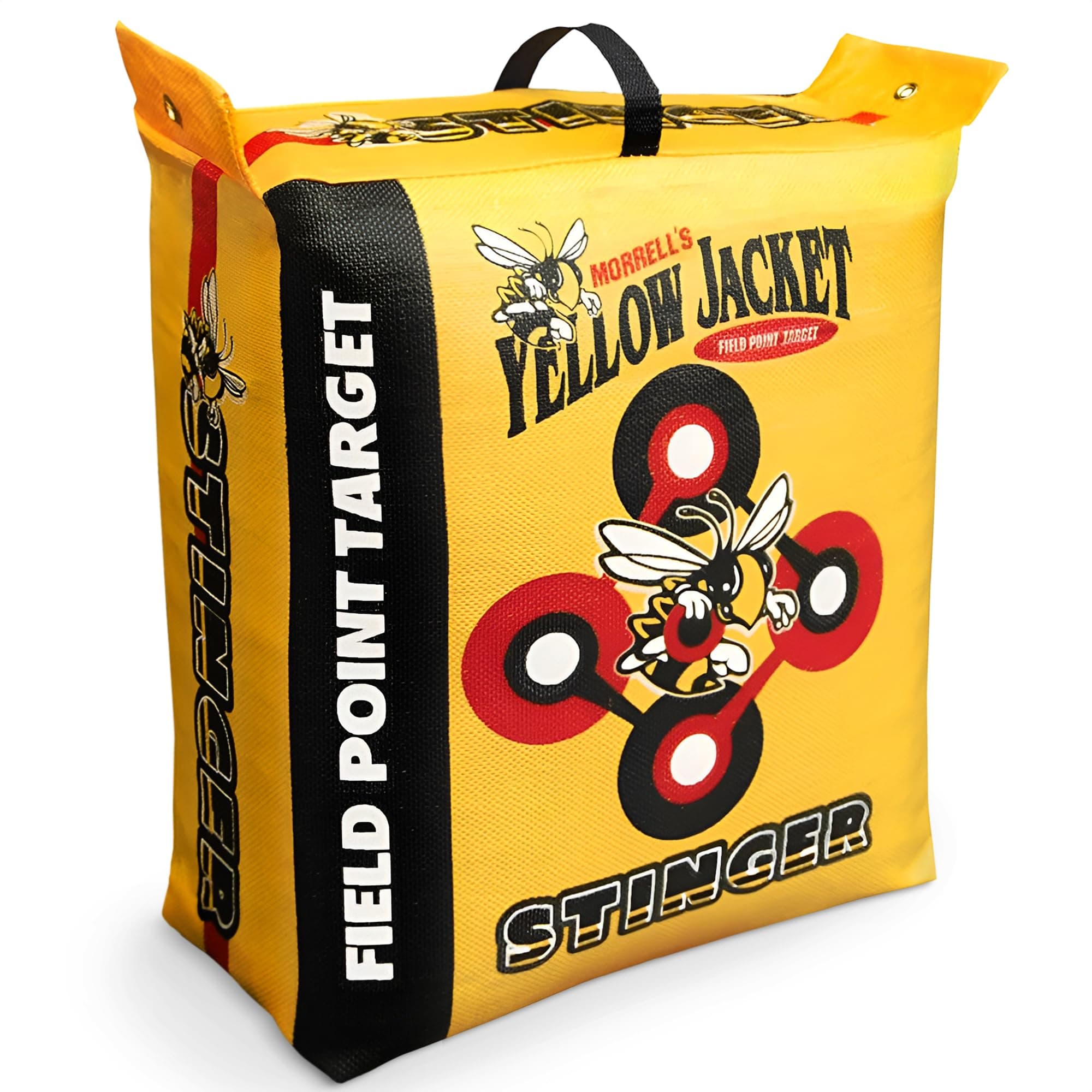 Yellow Jacket Stinger, Field Point Archery Target with 2 Shooting Sides & 10 Bullseyes - Portable Backyard Hunting Practice Bag with E-Z Tote Carrying Handle & Easy Arrow Removal