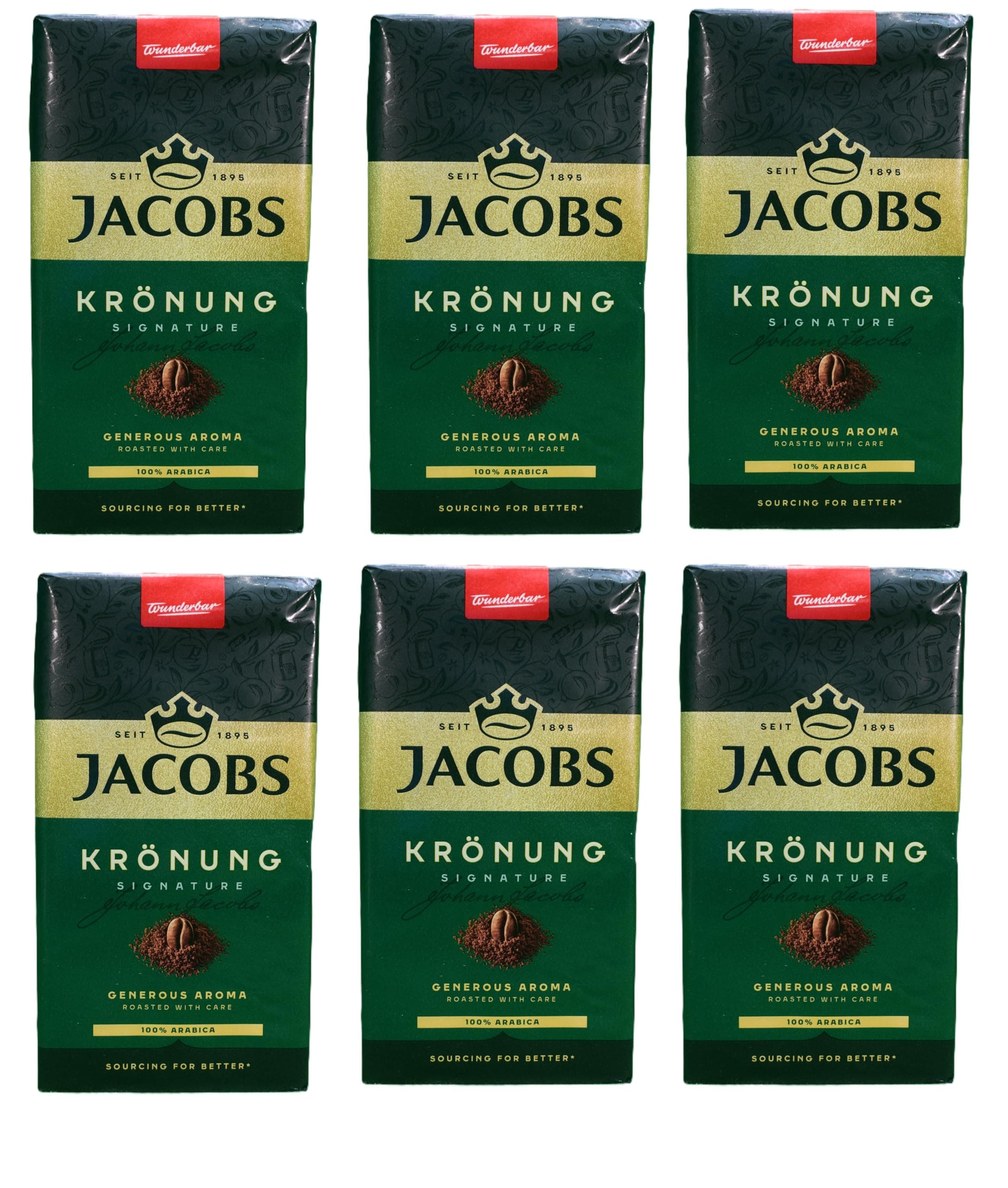 Jacobs Kronung Ground Coffee 500 Gram, 1.76 Ounce (Pack of 6)