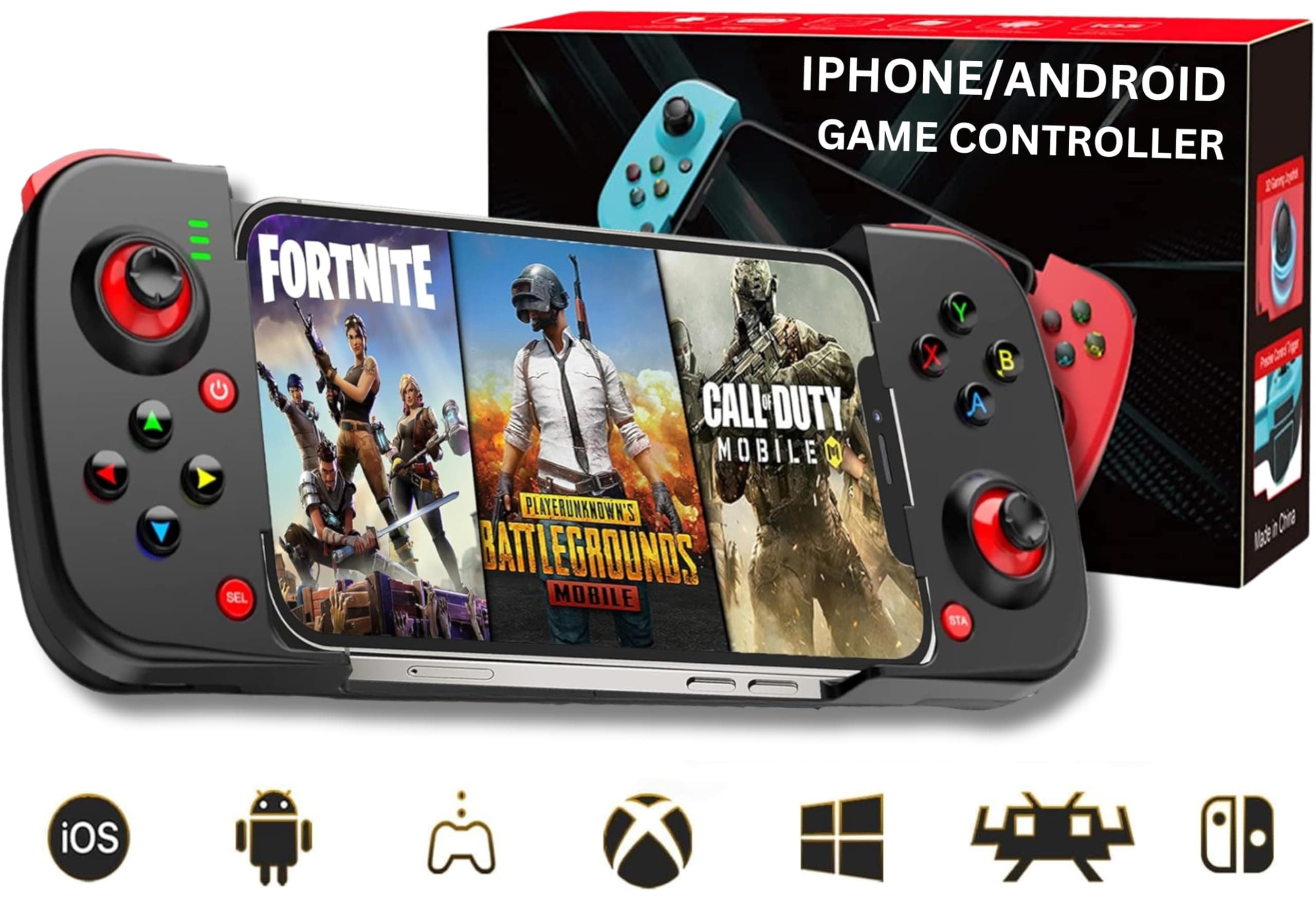 MAJESTECH iPhone/Android Game Controller (NEW 2024) Play COD, Fortnite, Minecraft, Emulator, Xbox, Playstation! Mobile Phone Controller for Gaming, Bluetooth Controller Gamepad iPhone 14 13 12 Samsung