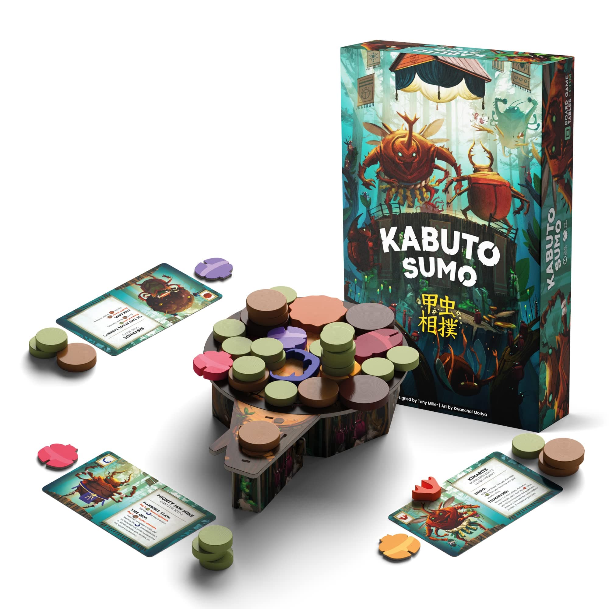 BOARD GAME TABLES.COM Kabuto Sumo - - Dexterity - 2 to 4 Players - 15-20 Minutes Play Time