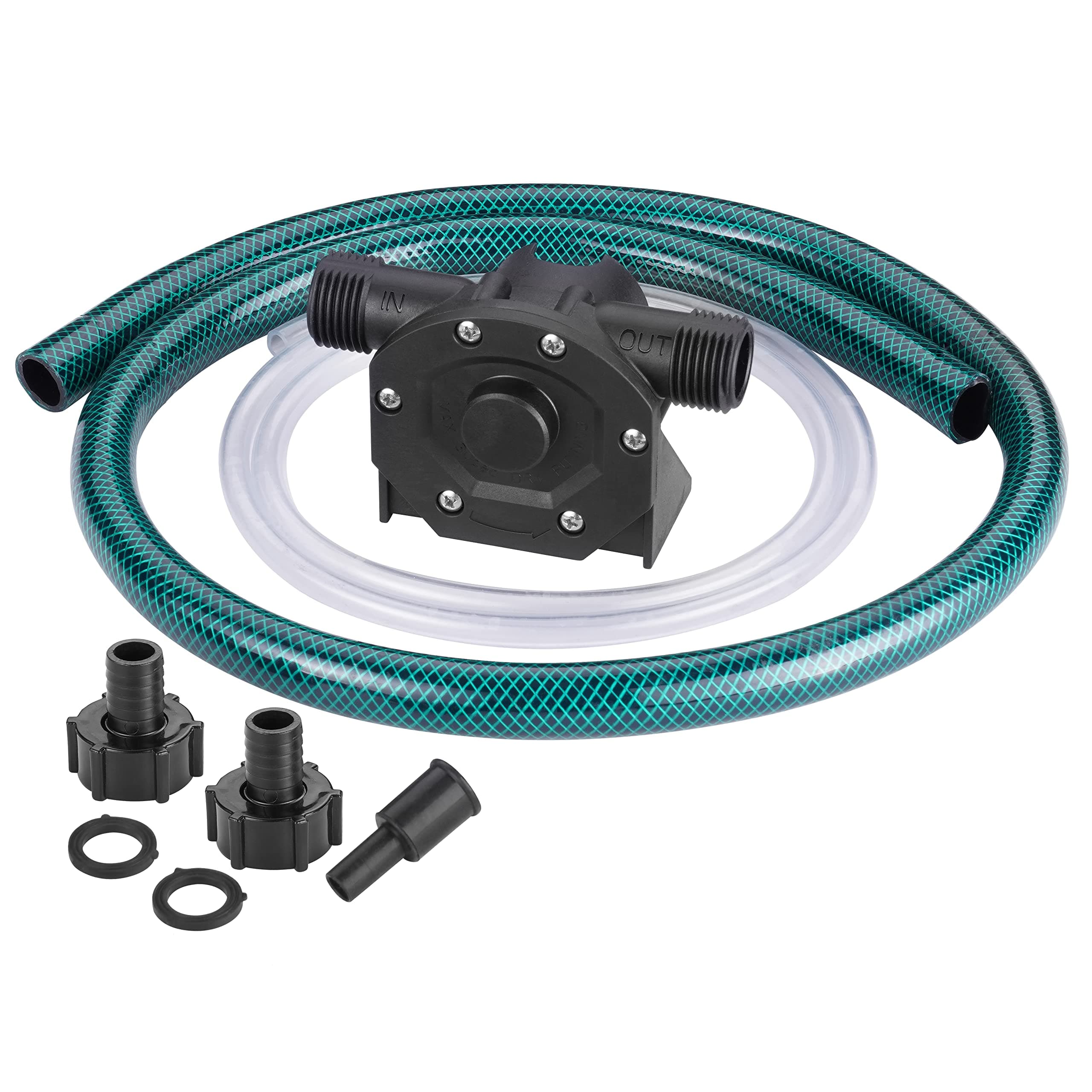 TRUPOW Self-Priming Mini Hand Water Transfer Drill Pump Kit with Water Hose & Oil Hose for Home Water Oil Fluid Transfer