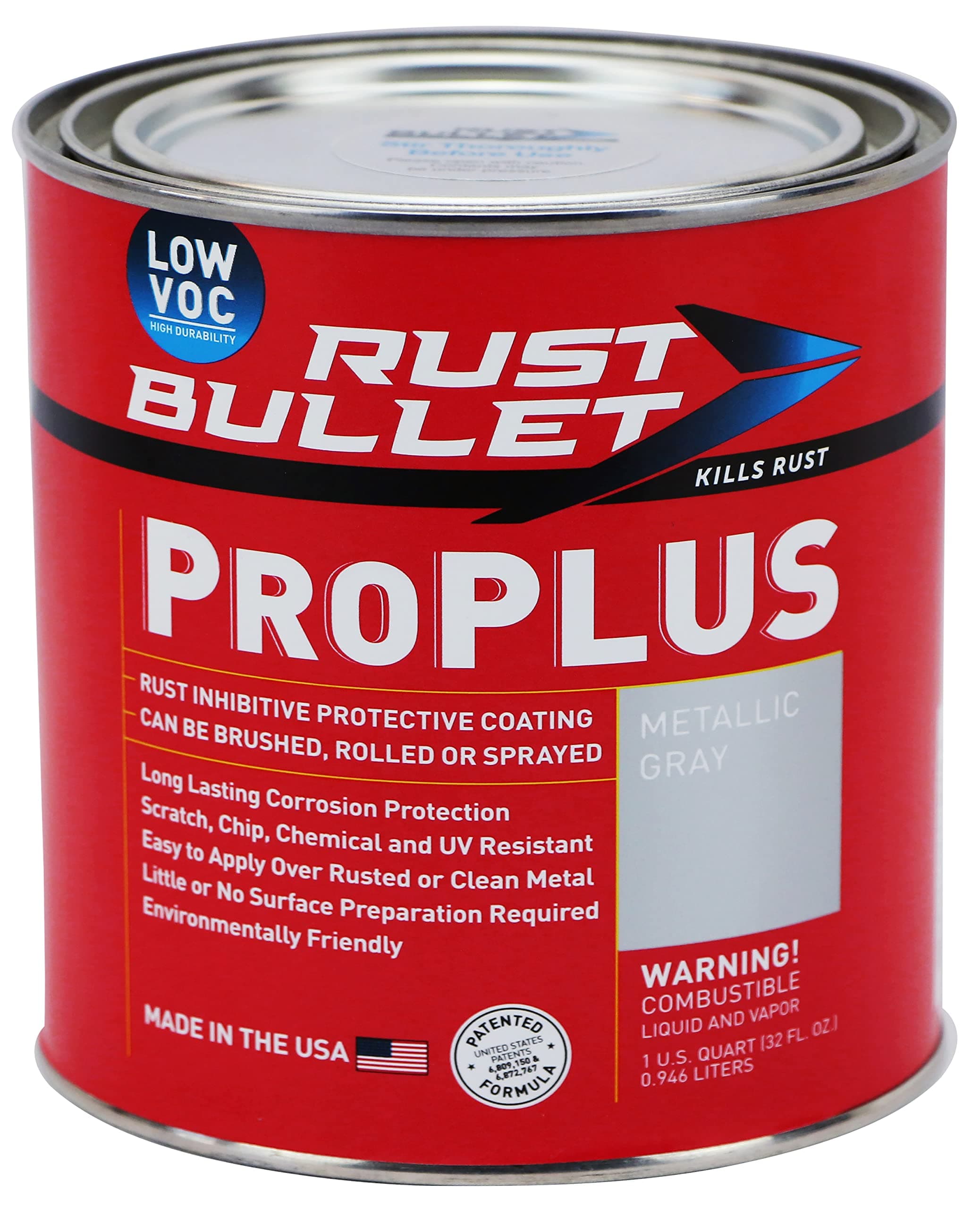ProPLUS - Metallic Gray - 1 Quart - Low VOC Rust Inhibitor & Protective Coating, UV Resistant, Durable, Long-Lasting Corrosion Control for Metal