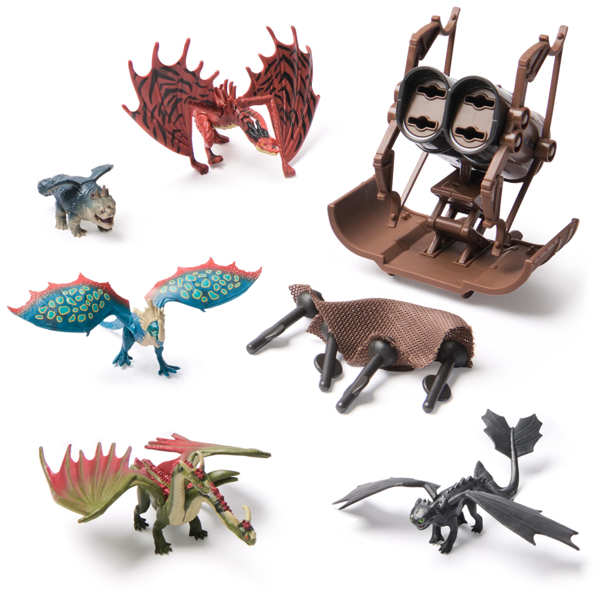Dreamworks Dragons How to Train Your Dragon, 5-Pack Dragon Catcher Set with Hiccup’s Mangler Net Launcher, Kids Toys for Boys & Girls Ages 4 and up
